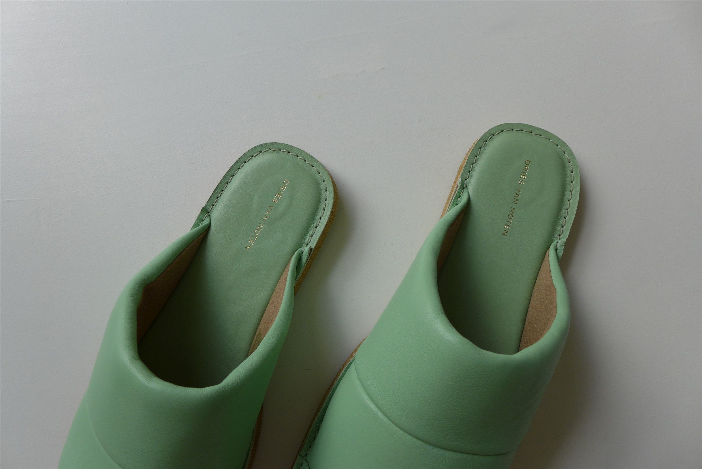 Dries Van Noten Dries Van Noten Slides - Mint Green Leather Size US 10 / EU 43 - 7 Thumbnail