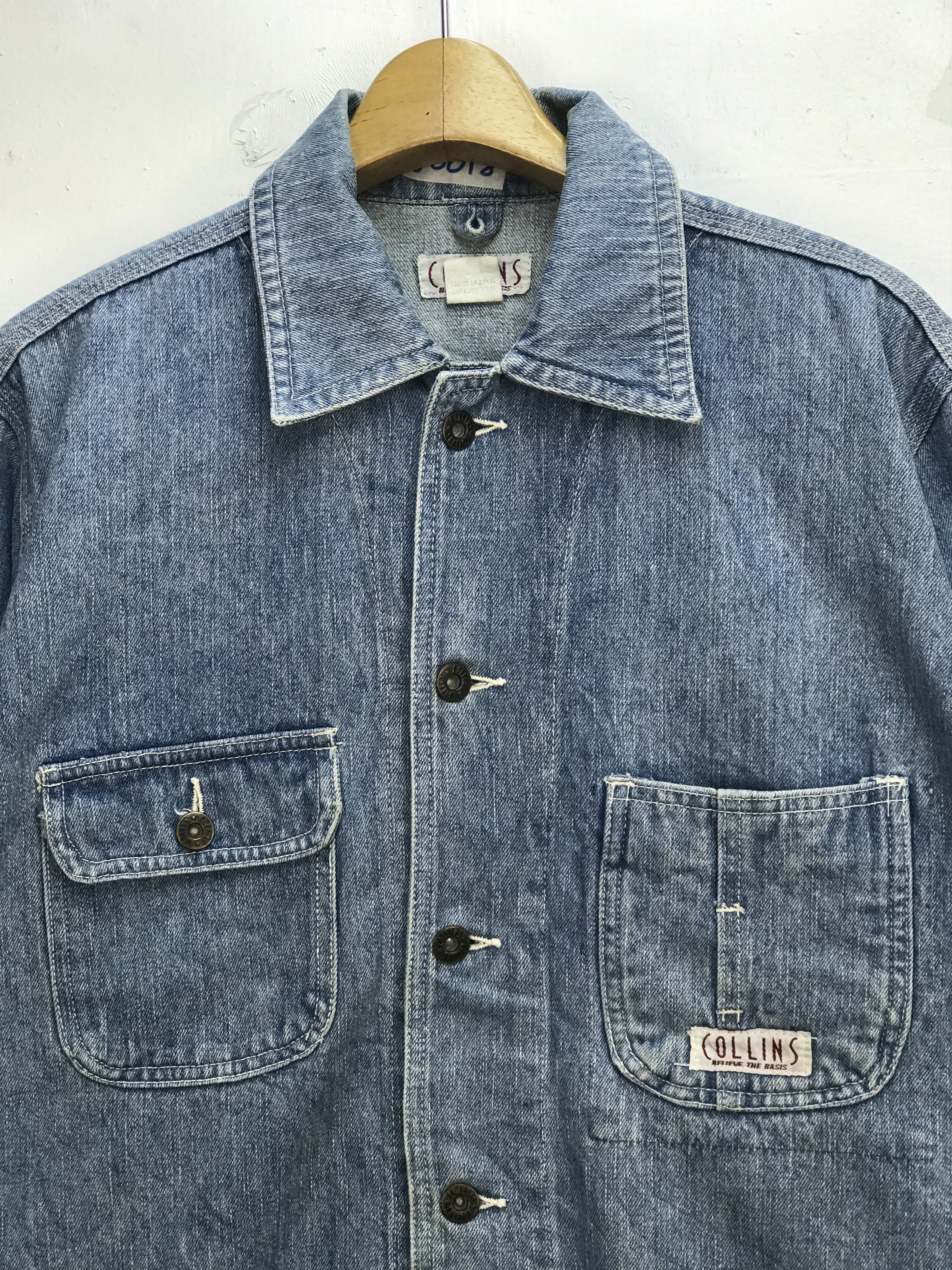 Vintage VINTAGE COLLINS ACID WASH STYLE CHORE JACKET Size US L / EU 52-54 / 3 - 2 Thumbnail