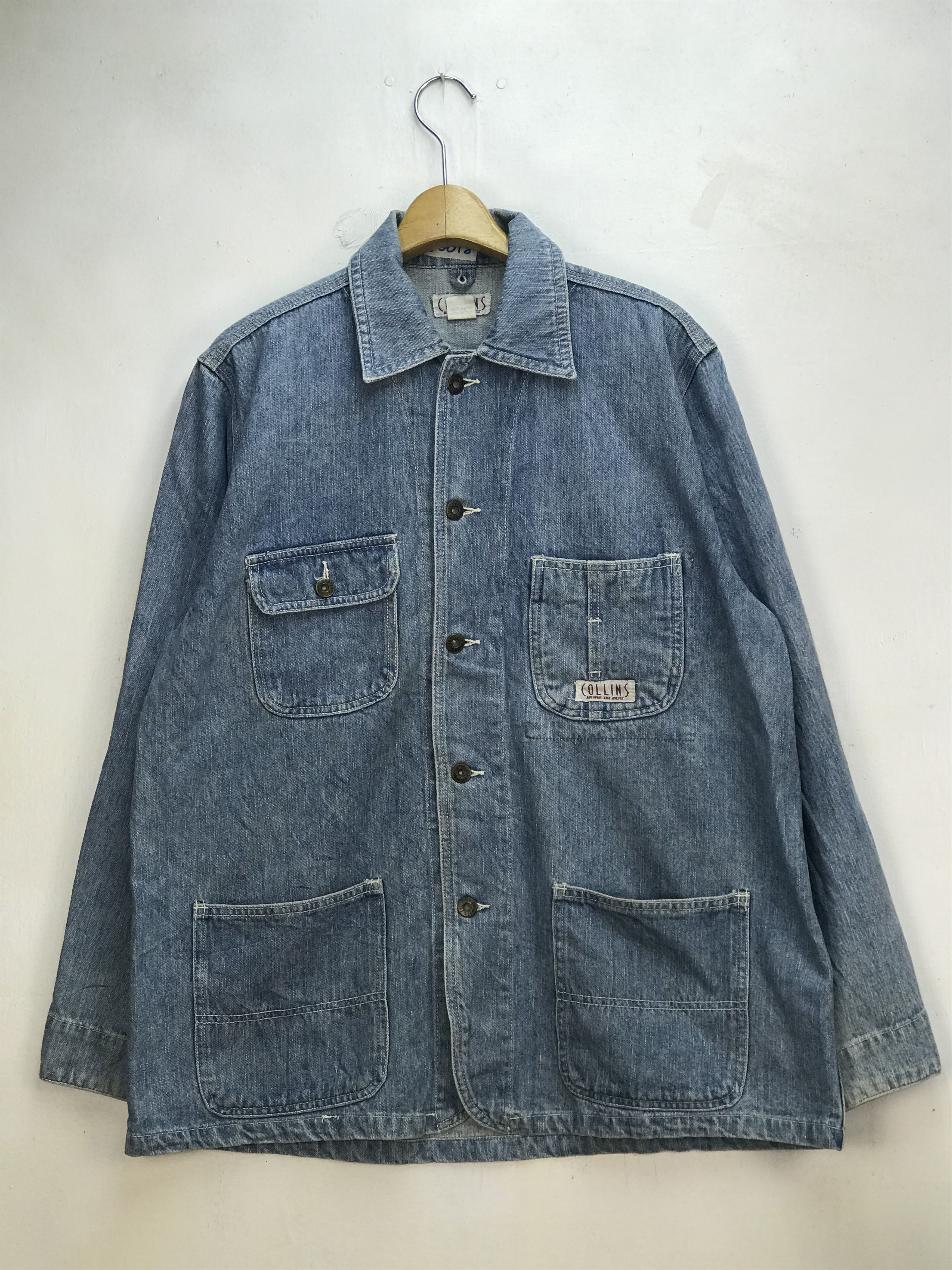 Vintage VINTAGE COLLINS ACID WASH STYLE CHORE JACKET Size US L / EU 52-54 / 3 - 1 Thumbnail