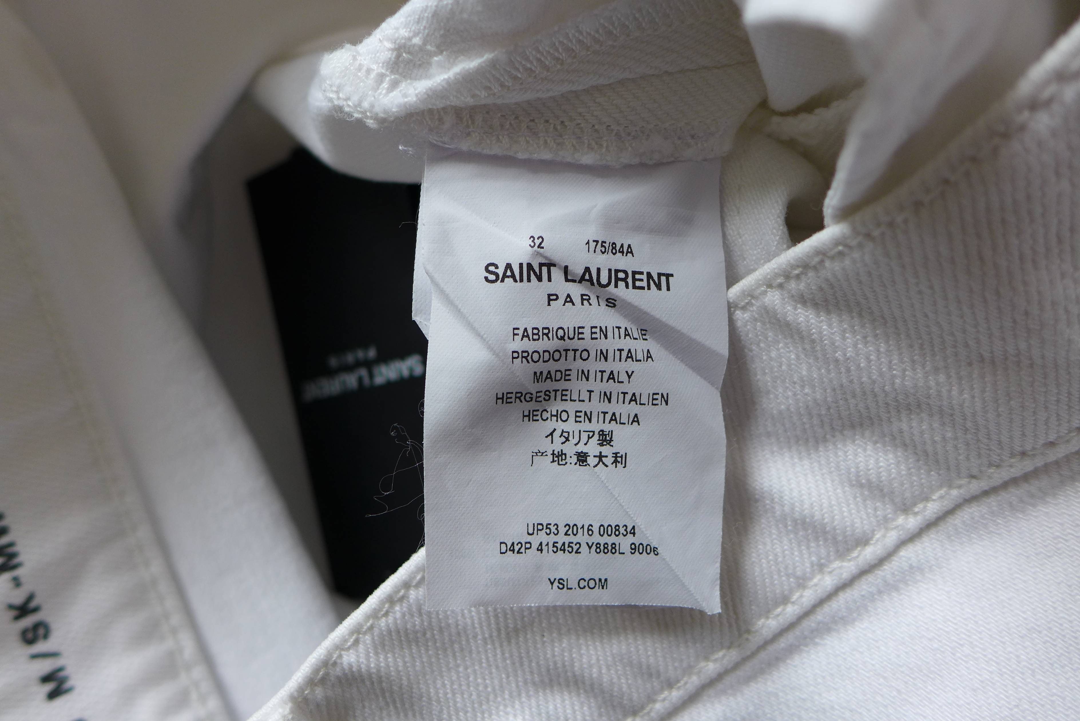 Saint Laurent Paris Saint Laurent D10 White Distressed Denim Jeans Size US 32 / EU 48 - 19 Thumbnail