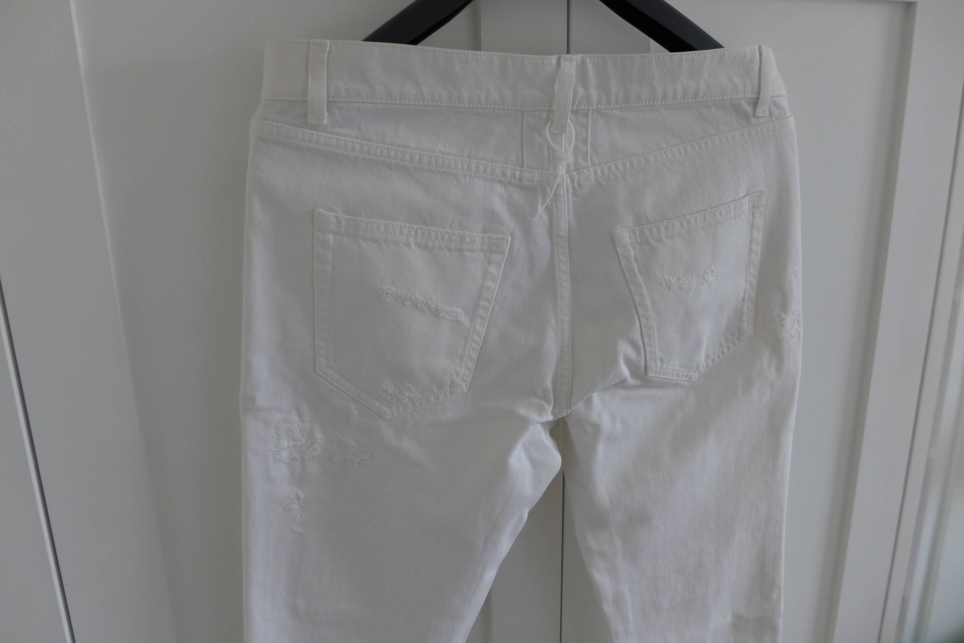 Saint Laurent Paris Saint Laurent D10 White Distressed Denim Jeans Size US 32 / EU 48 - 7 Thumbnail