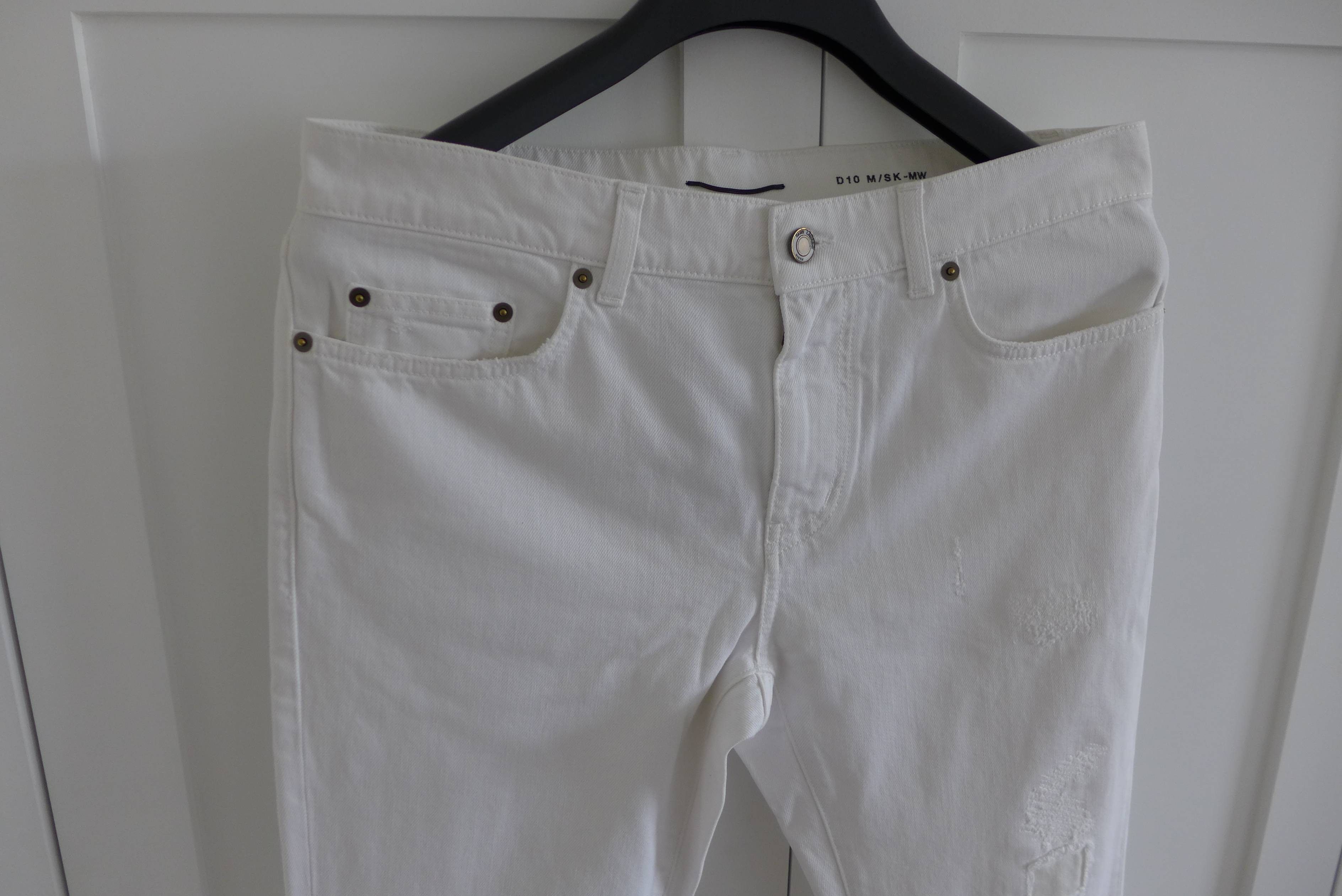 Saint Laurent Paris Saint Laurent D10 White Distressed Denim Jeans Size US 32 / EU 48 - 6 Thumbnail