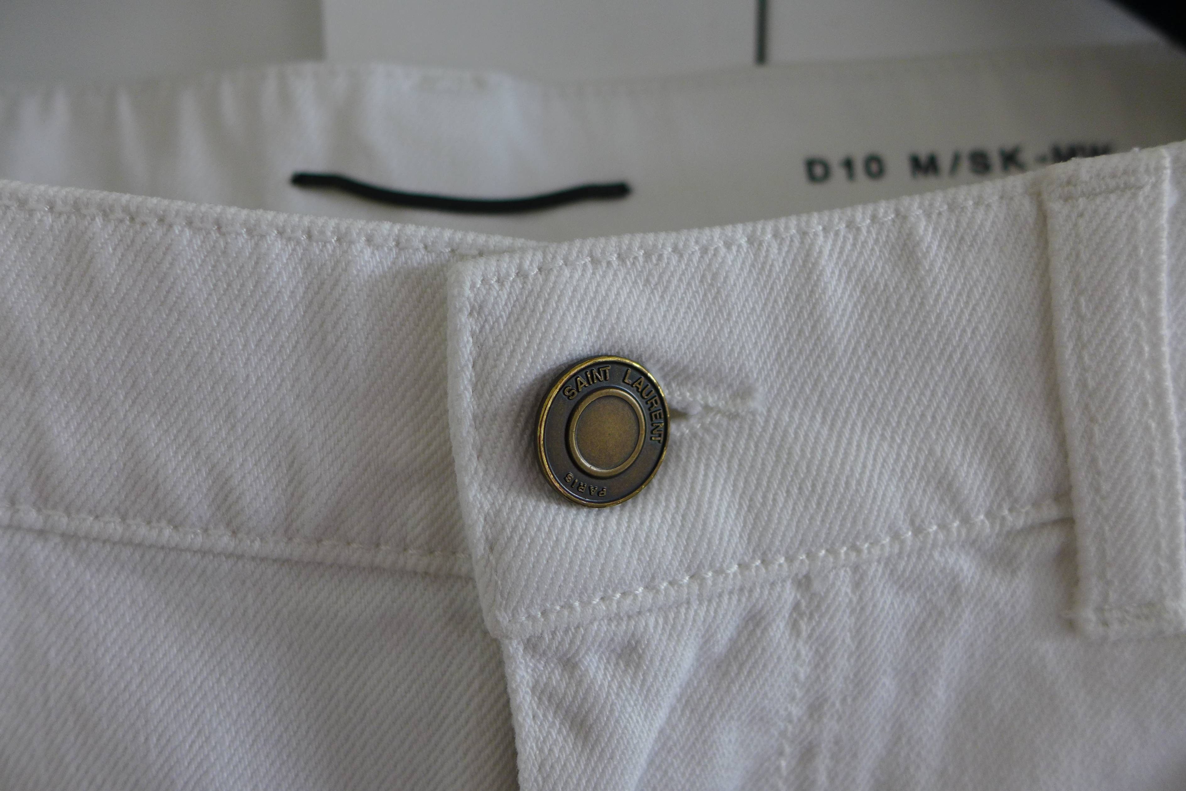 Saint Laurent Paris Saint Laurent D10 White Distressed Denim Jeans Size US 32 / EU 48 - 14 Thumbnail