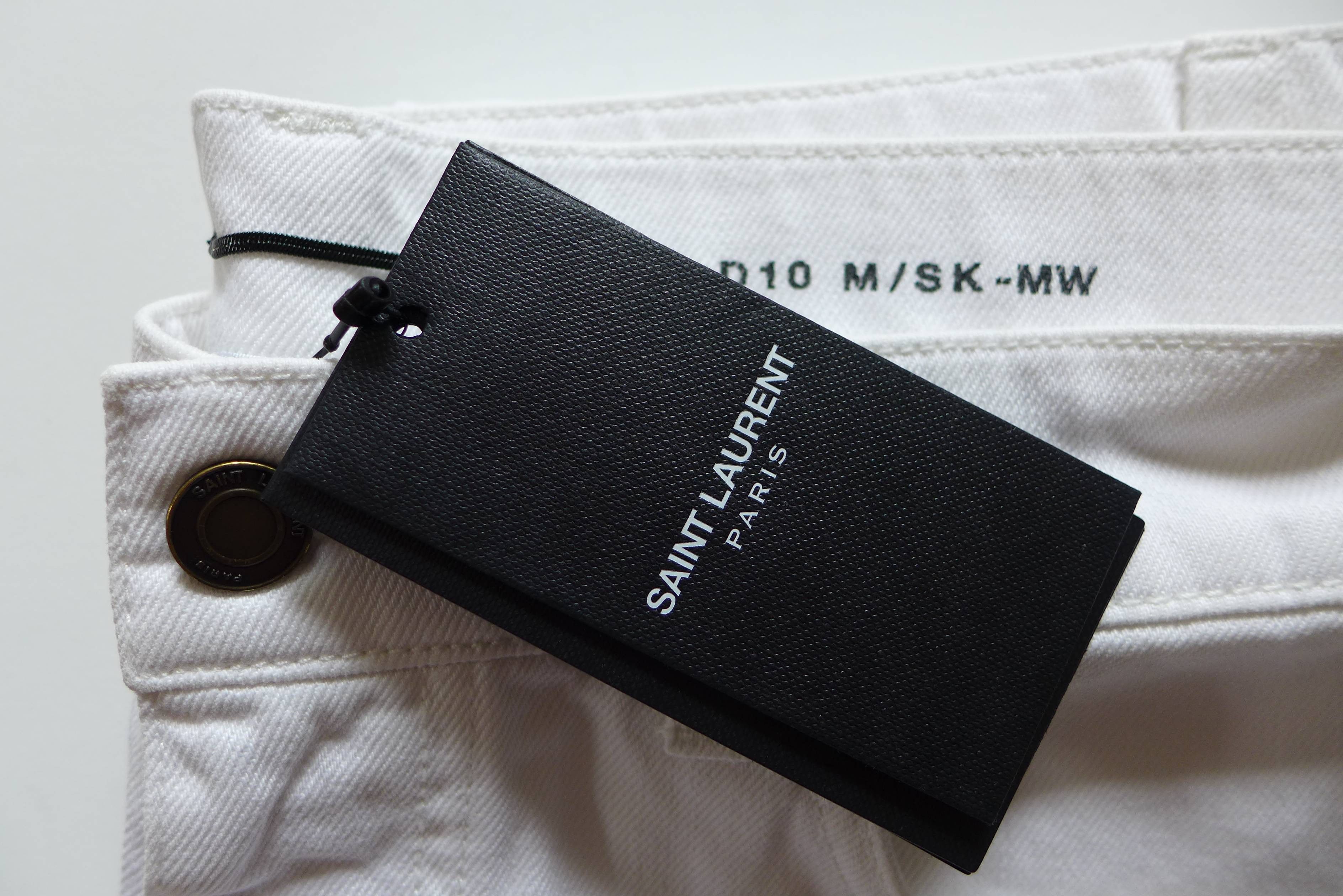 Saint Laurent Paris Saint Laurent D10 White Distressed Denim Jeans Size US 32 / EU 48 - 17 Thumbnail