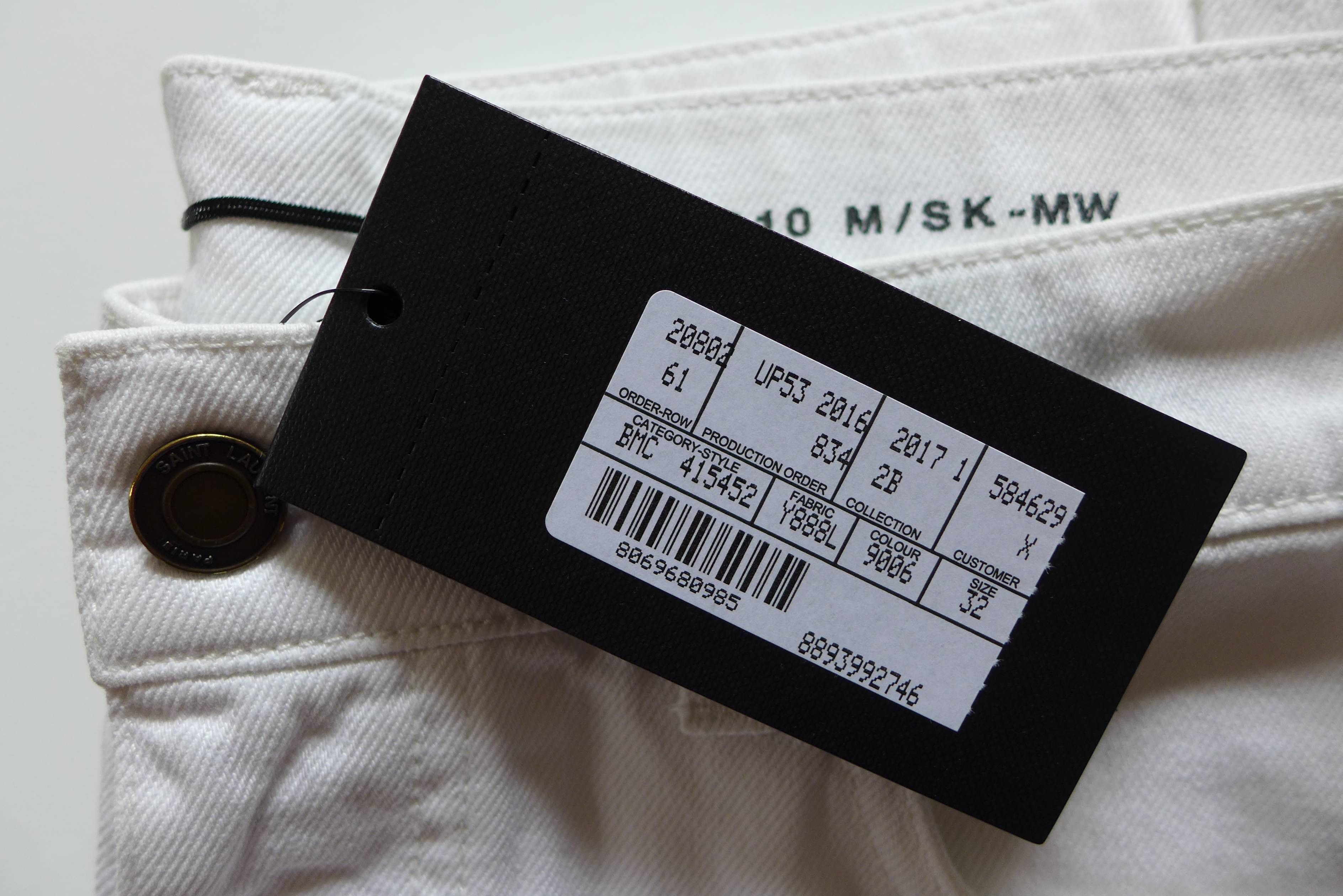 Saint Laurent Paris Saint Laurent D10 White Distressed Denim Jeans Size US 32 / EU 48 - 18 Thumbnail