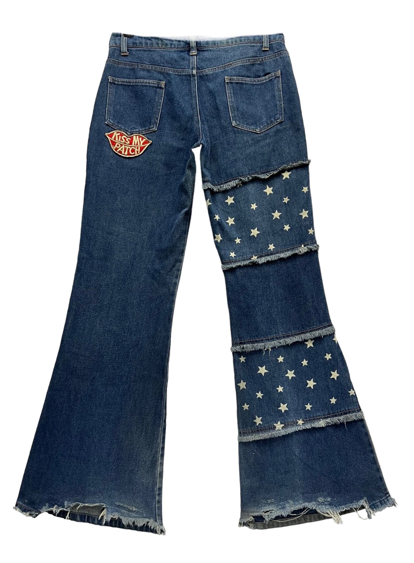 Japanese Brand FYE🔥FOXY Patches Hagi Patchwork Hysteric Star Design Flare Size US 29 - 7 Thumbnail