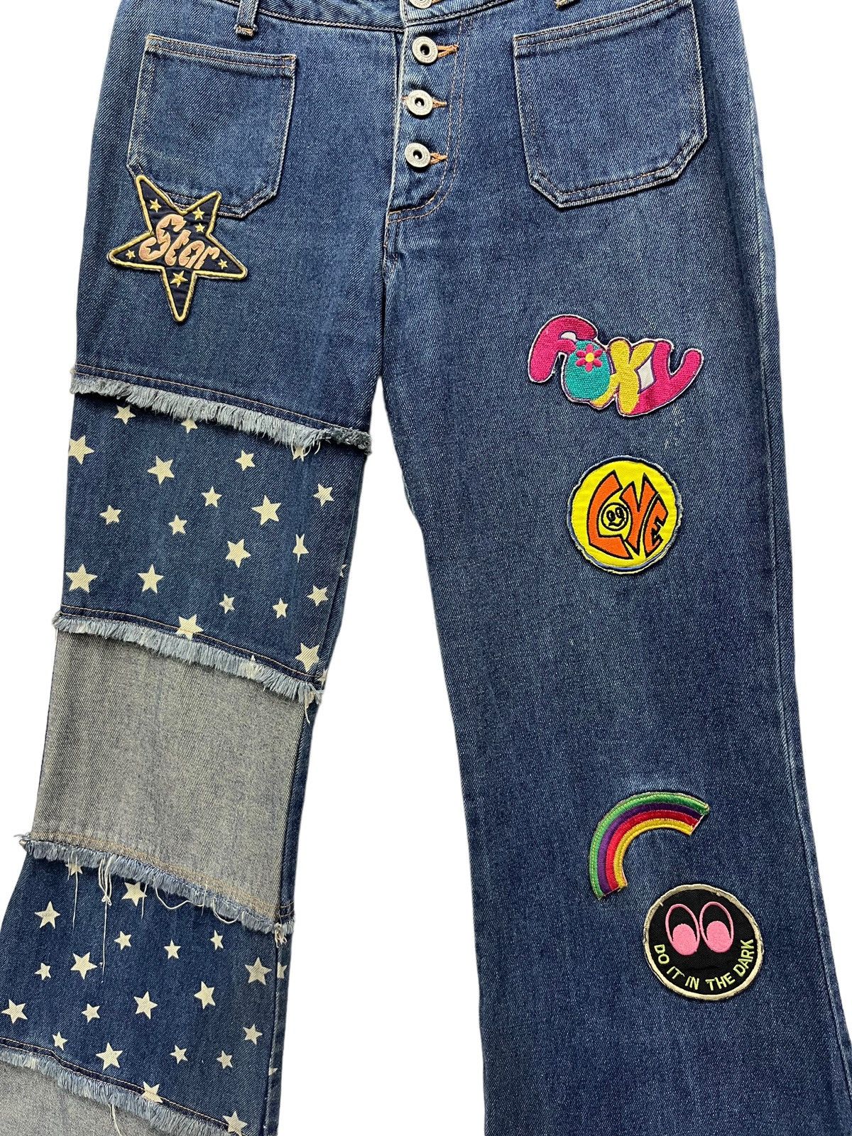 Japanese Brand FYE🔥FOXY Patches Hagi Patchwork Hysteric Star Design Flare Size US 29 - 4 Thumbnail