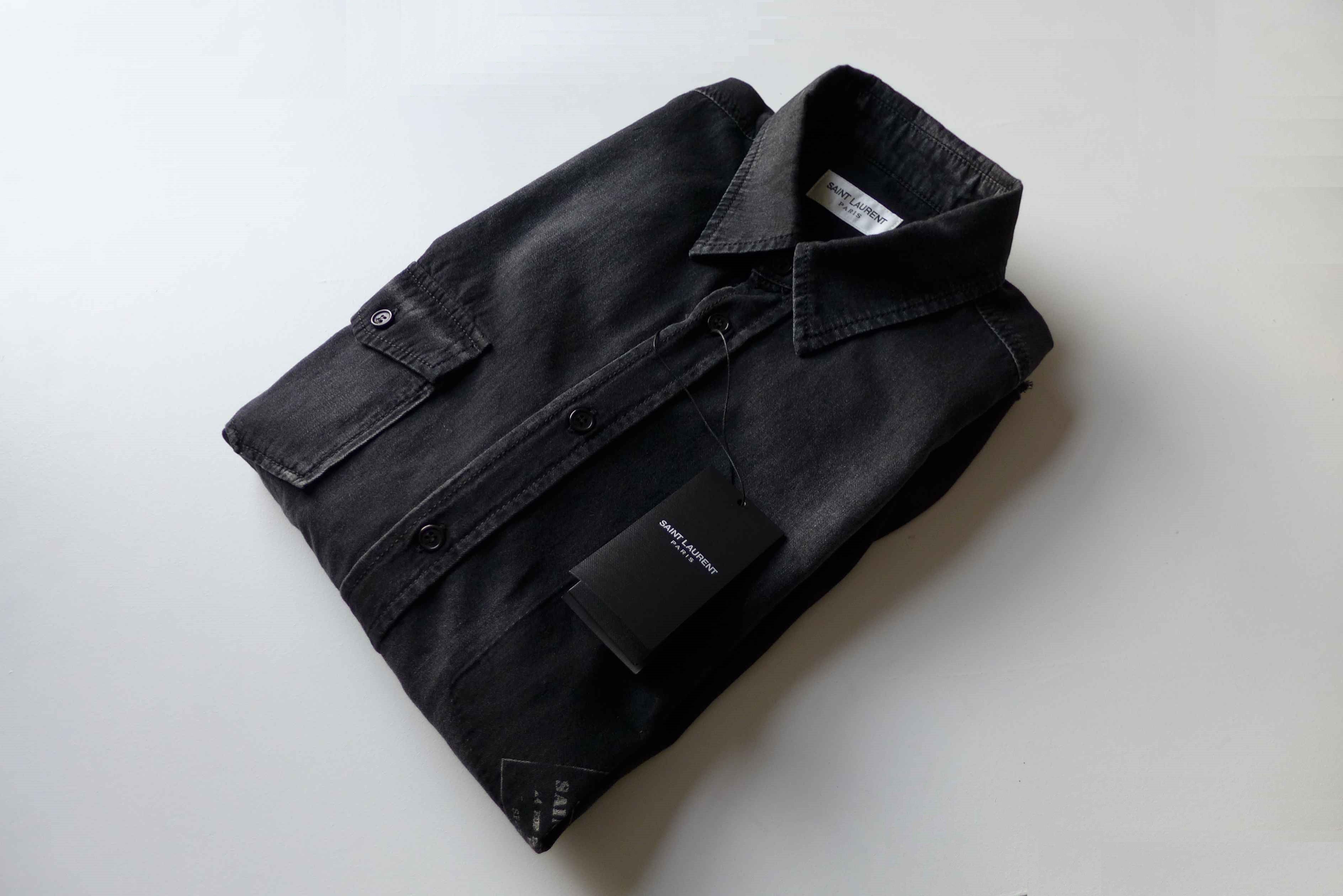 Saint Laurent Paris Saint Laurent Army Stamp Denim Shirt - Vintage Black Size US M / EU 48-50 / 2 - 4 Thumbnail
