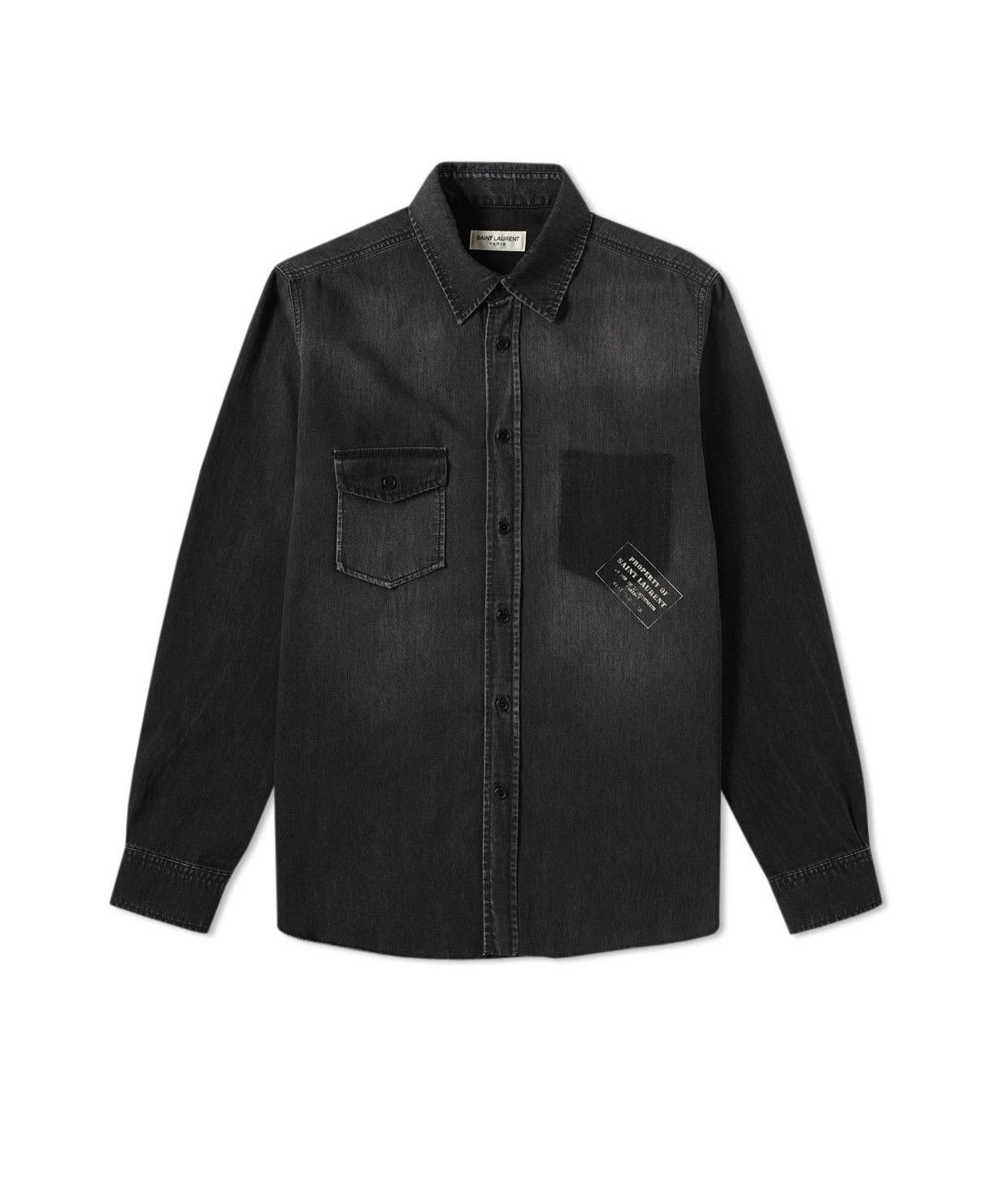Saint Laurent Paris Saint Laurent Army Stamp Denim Shirt - Vintage Black Size US M / EU 48-50 / 2 - 1 Thumbnail