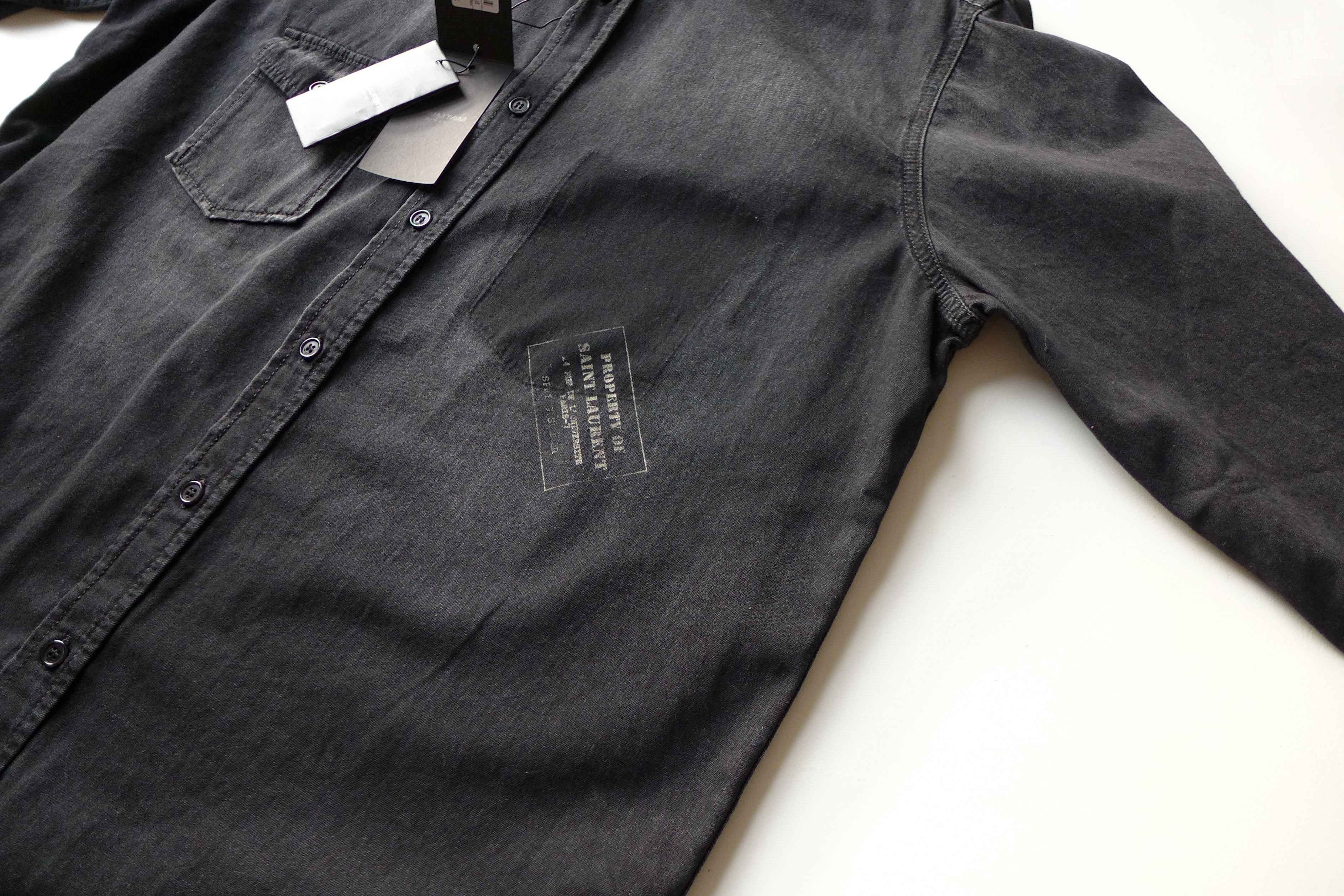 Saint Laurent Paris Saint Laurent Army Stamp Denim Shirt - Vintage Black Size US M / EU 48-50 / 2 - 9 Thumbnail