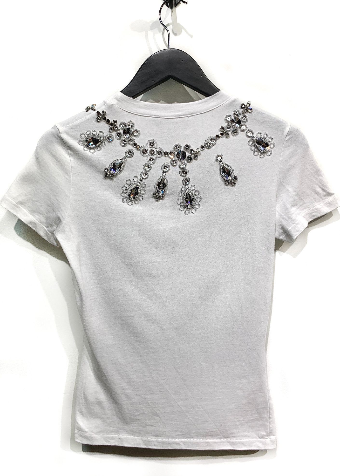 Dior Christian Dior Crystal Embellished White T-shirt Size S / US 4 / IT 40 - 7 Thumbnail