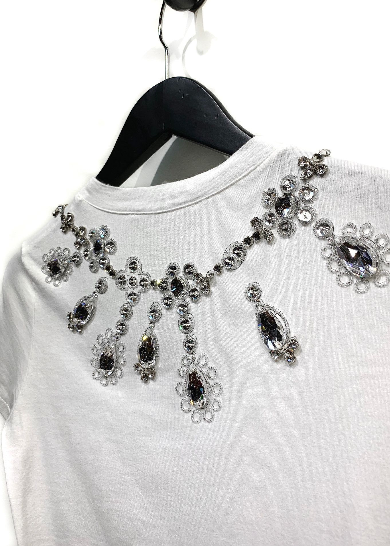 Dior Christian Dior Crystal Embellished White T-shirt Size S / US 4 / IT 40 - 8 Thumbnail