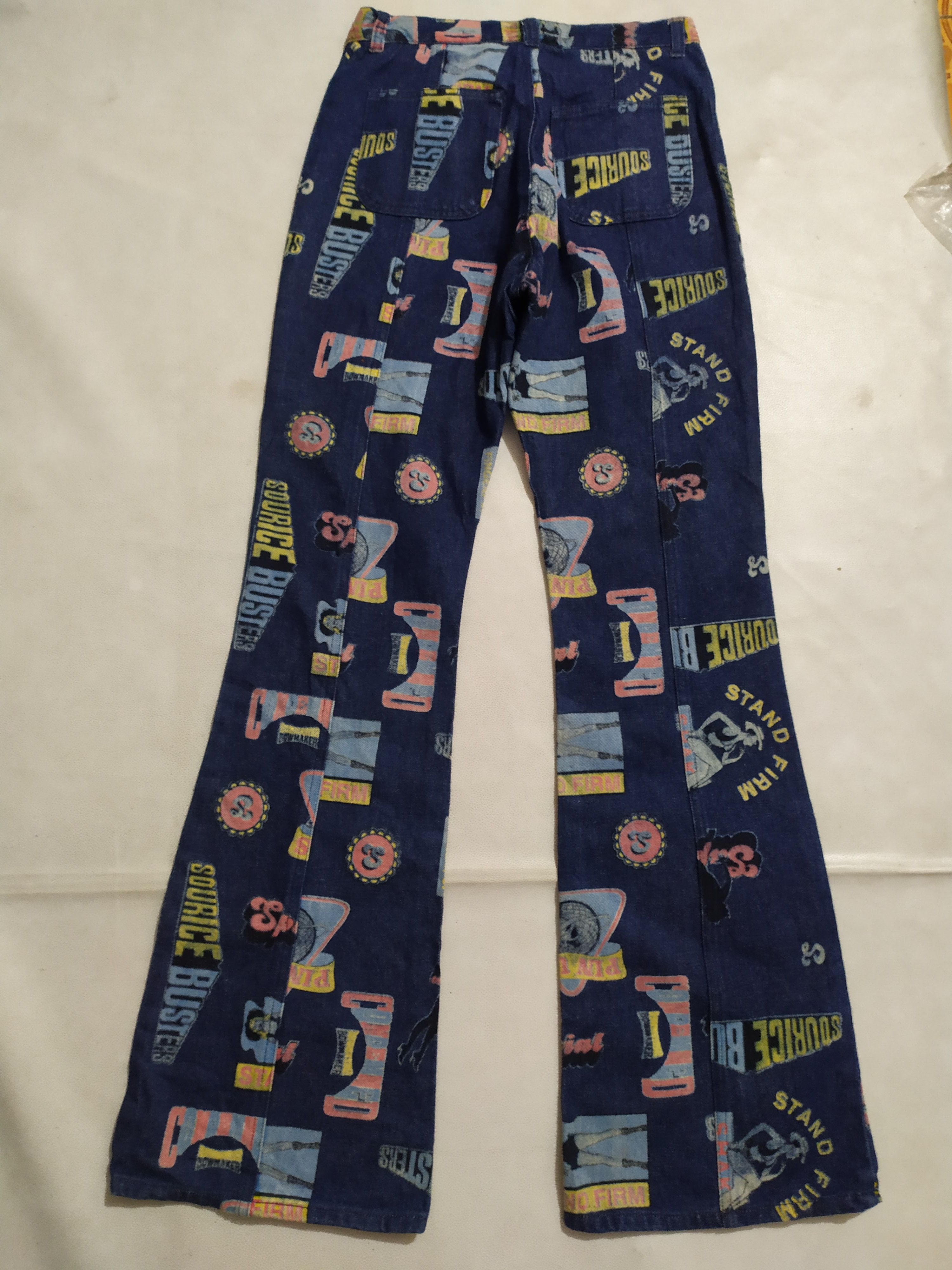 Japanese Brand 🔥Estacot Fullprint Art Bootcut Denim Jeans Pants Size 26" / US 2 / IT 38 - 6 Thumbnail