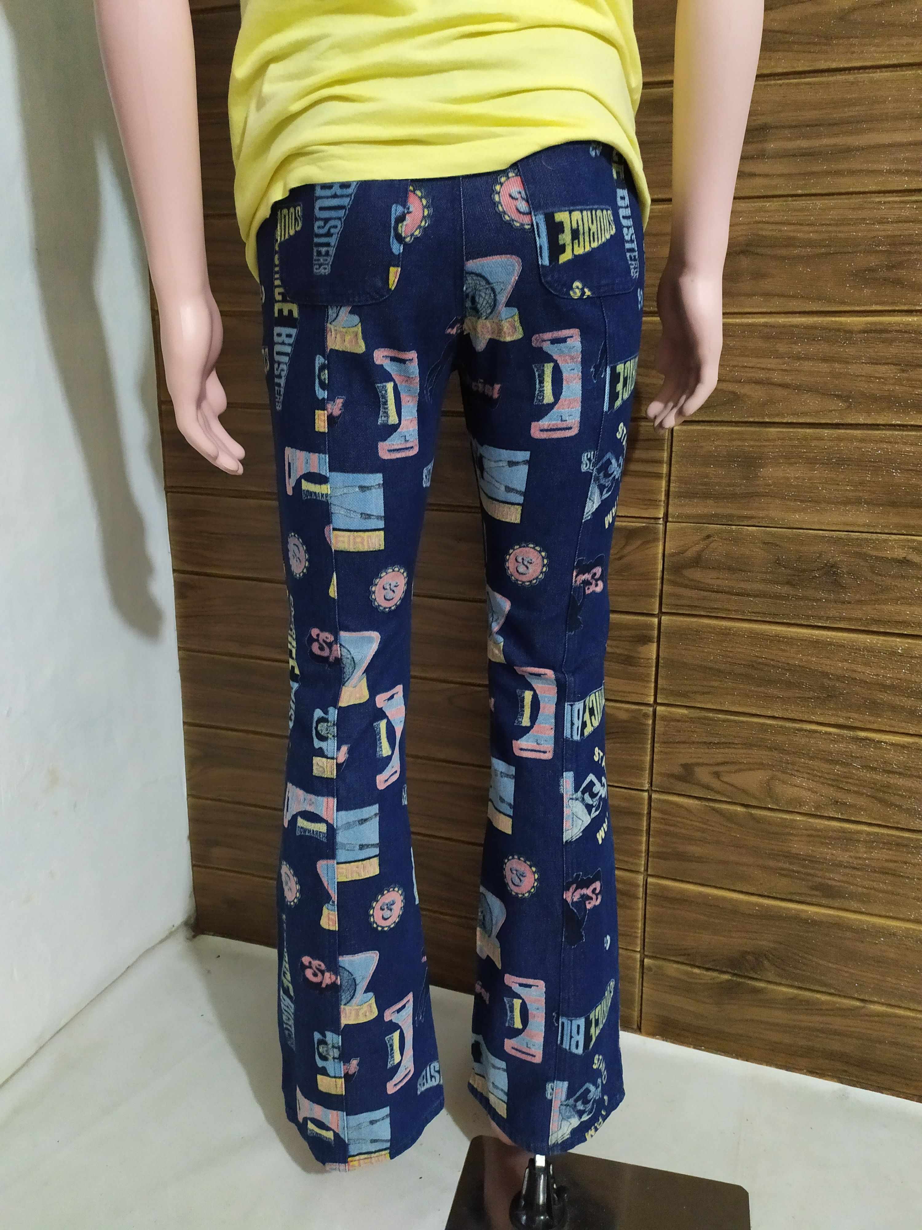 Japanese Brand 🔥Estacot Fullprint Art Bootcut Denim Jeans Pants Size 26" / US 2 / IT 38 - 14 Thumbnail