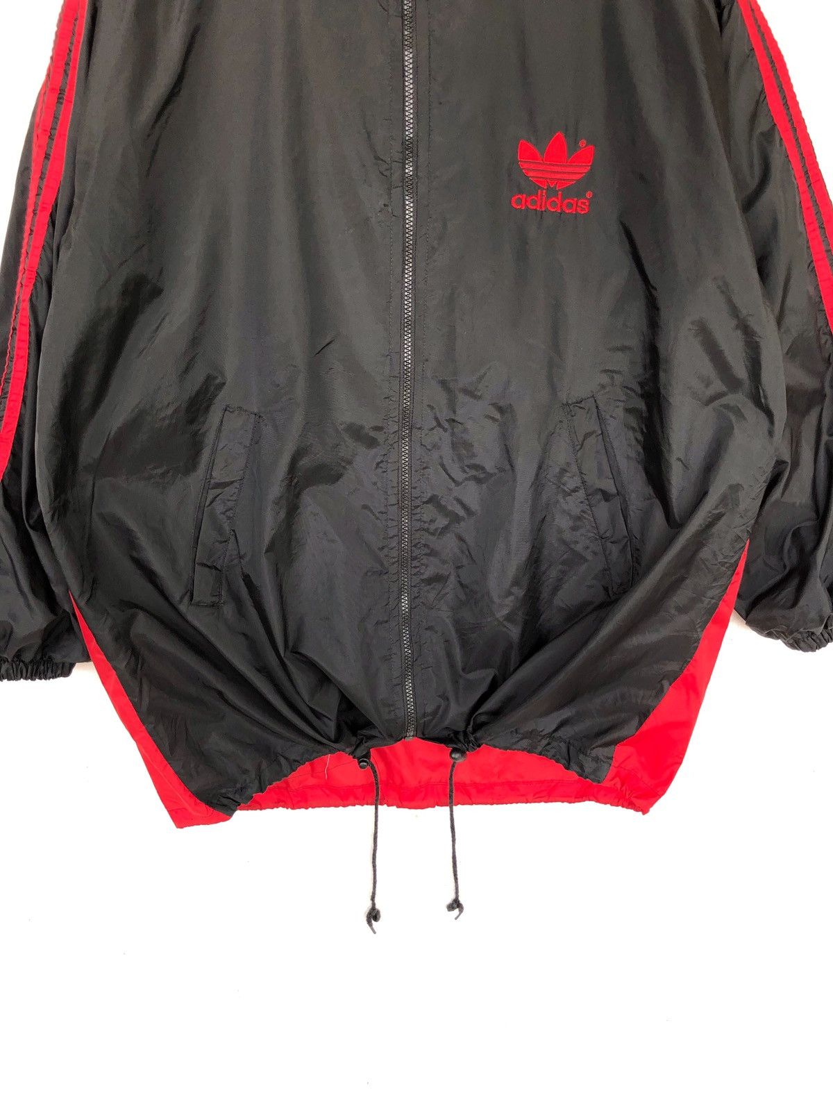 Adidas DOPE🔥OG Adidas Big Logo Nylon Drawstring Parkas Size US L / EU 52-54 / 3 - 5 Thumbnail