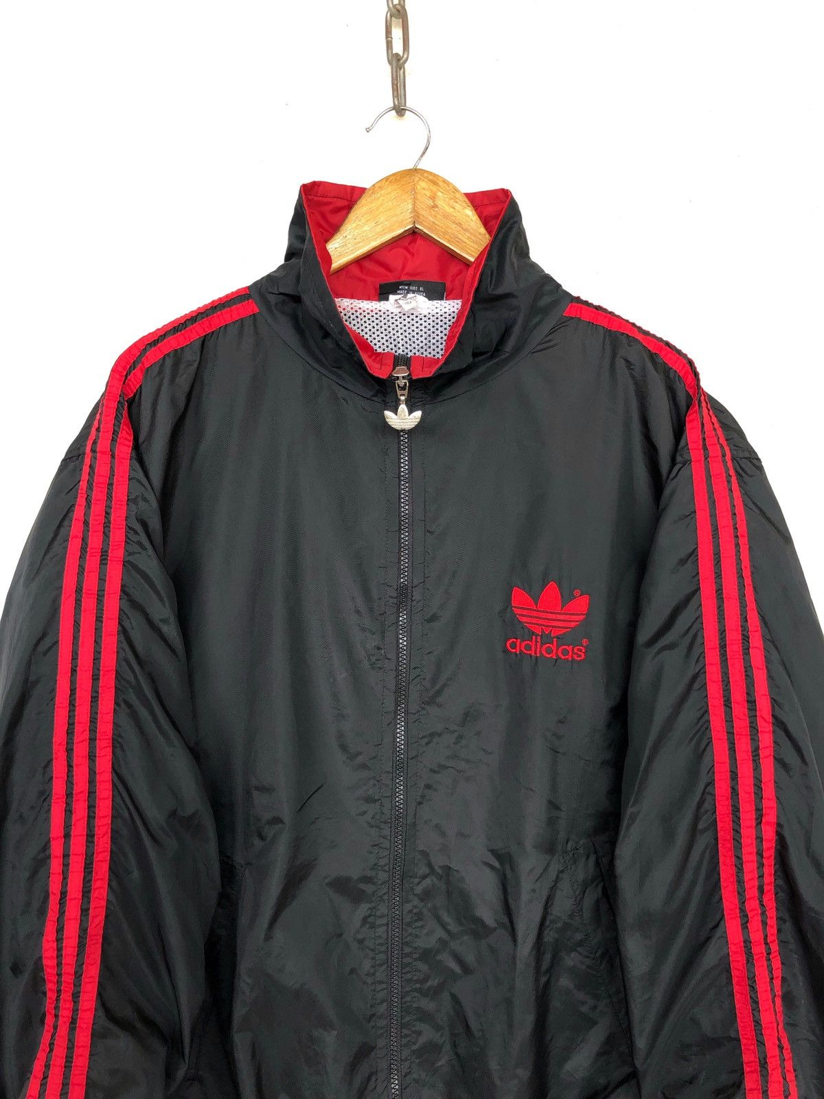 Adidas DOPE🔥OG Adidas Big Logo Nylon Drawstring Parkas Size US L / EU 52-54 / 3 - 3 Thumbnail