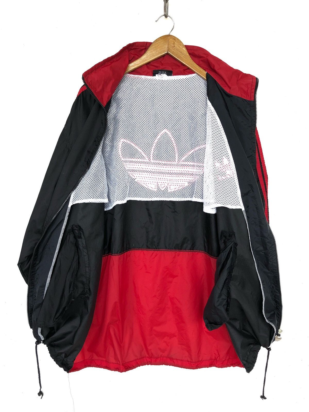 Adidas DOPE🔥OG Adidas Big Logo Nylon Drawstring Parkas Size US L / EU 52-54 / 3 - 8 Thumbnail