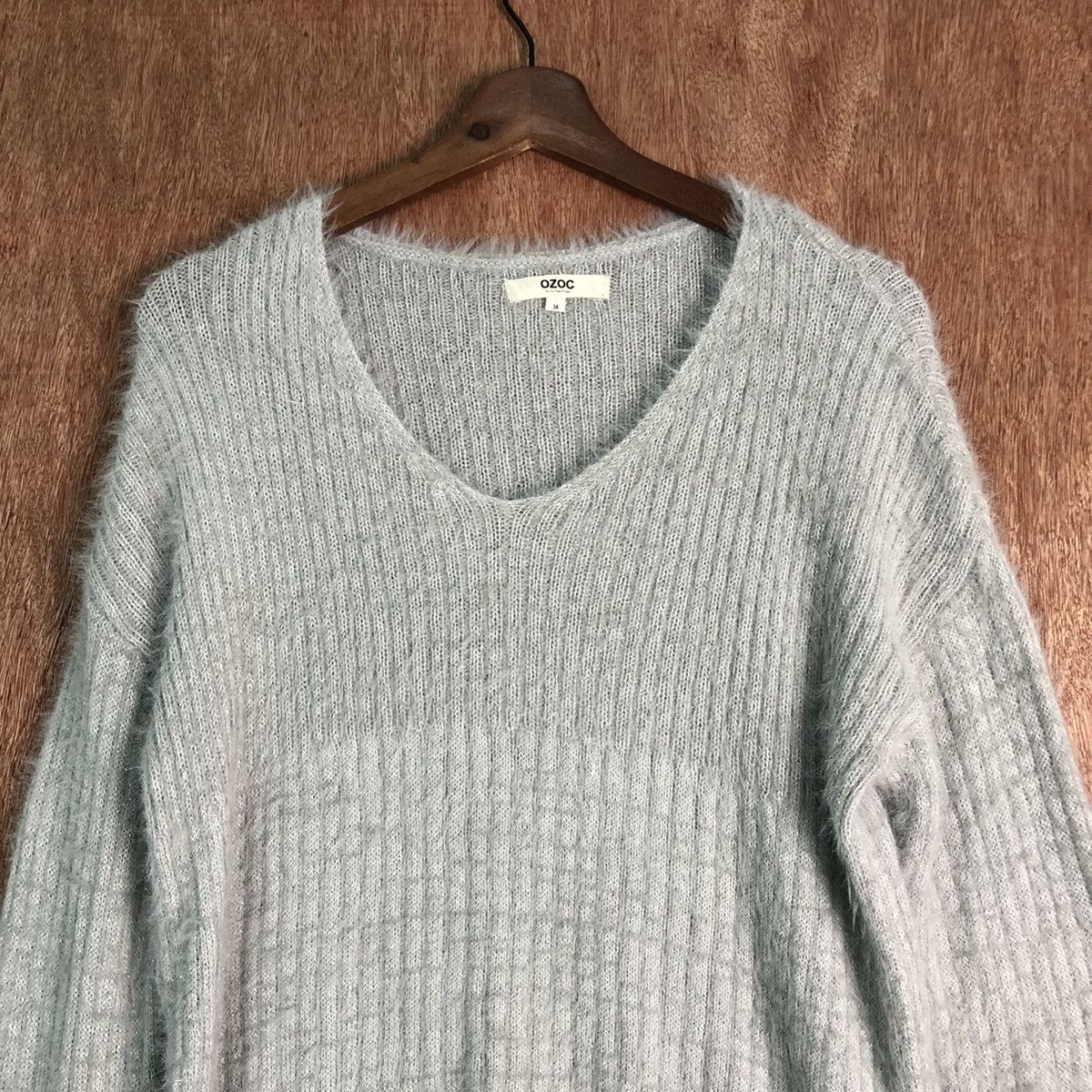 Homespun Knitwear × Japanese Brand OZOC Grey Mohair Knitwear Size US M / EU 48-50 / 2 - 2 Thumbnail