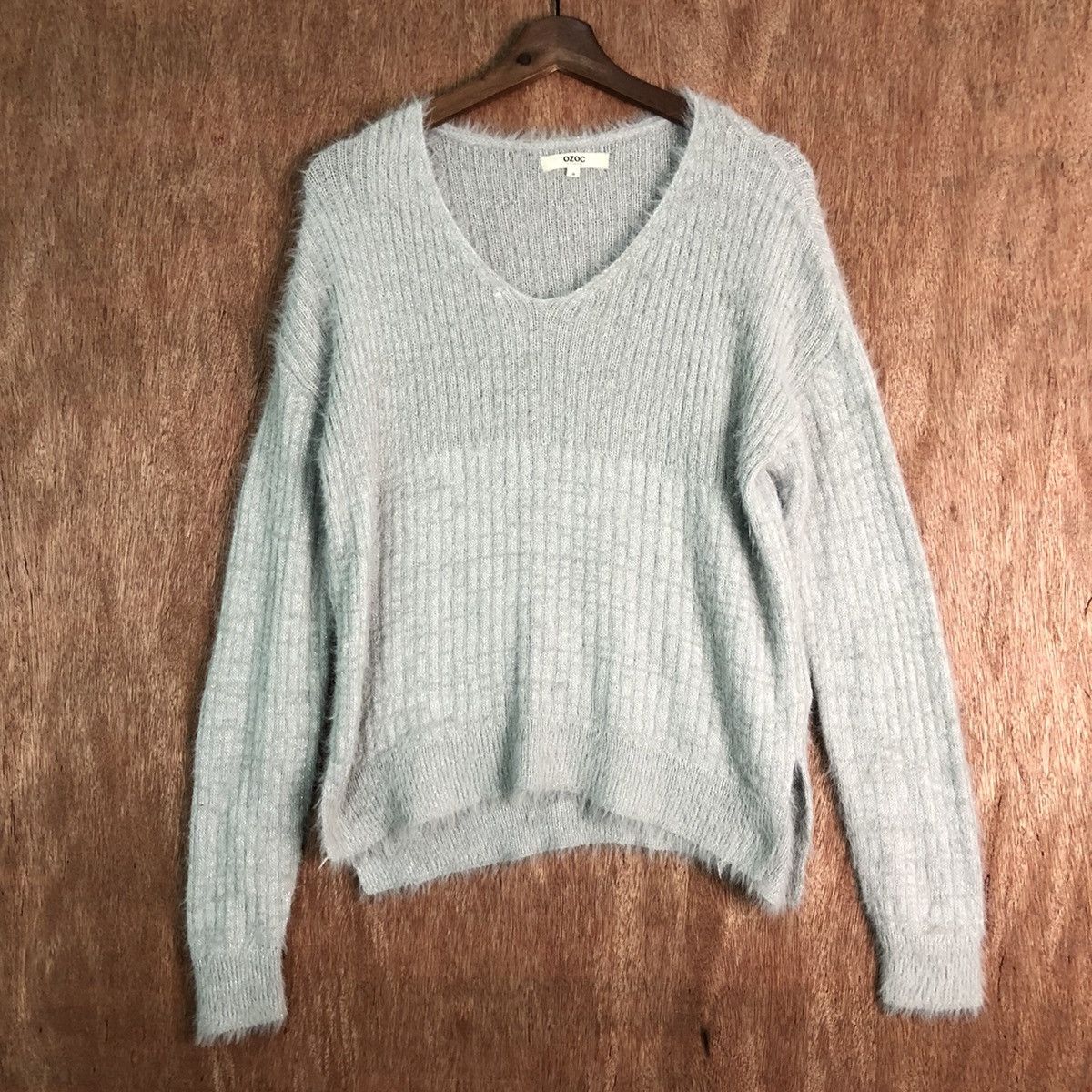 image of Homespun Knitwear Ozoc Grey Mohair Knitwear, Men's (Size Medium)