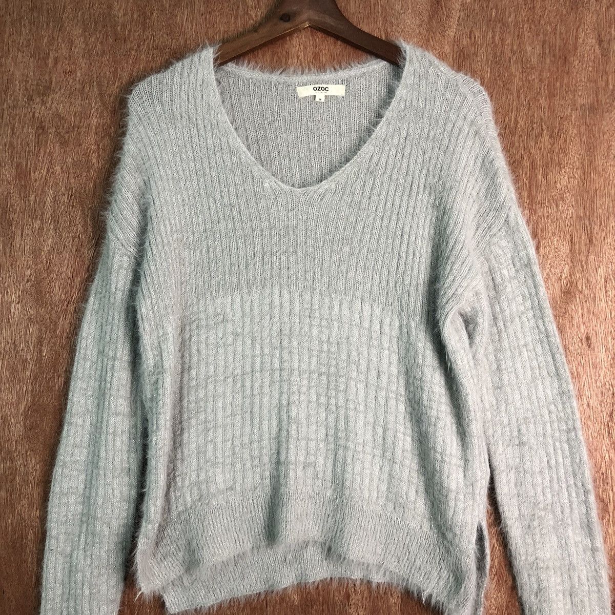 Homespun Knitwear × Japanese Brand OZOC Grey Mohair Knitwear Size US M / EU 48-50 / 2 - 3 Thumbnail