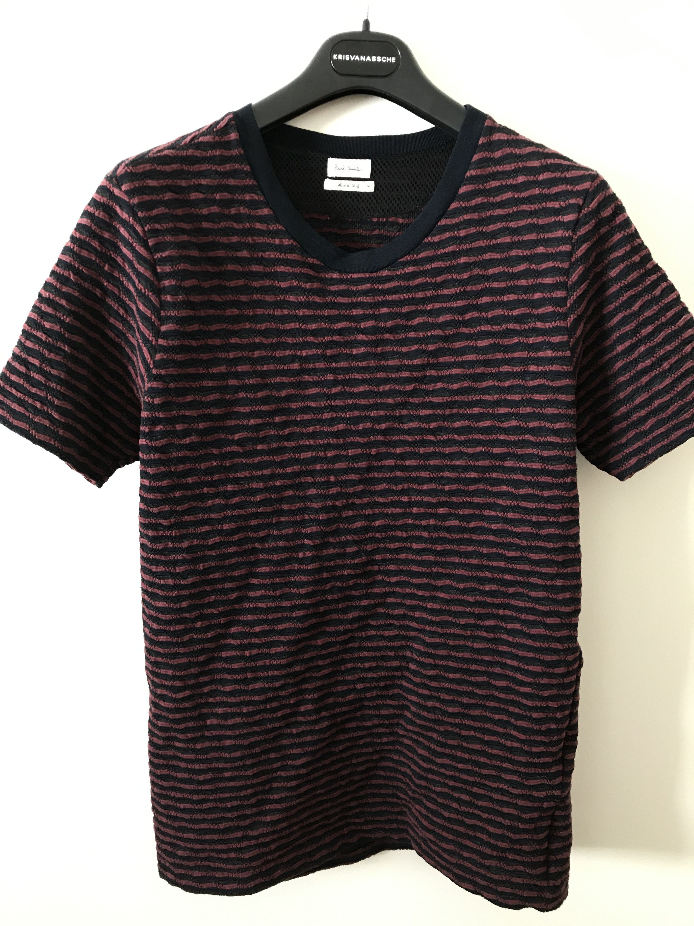 image of Paul Smith Slim Fits Small Striped Textured Wool Blend Shirt, Men's (Size Medium)