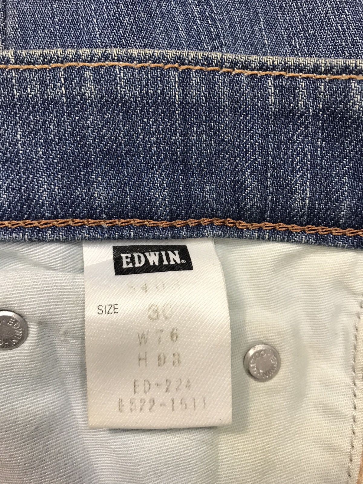 Edwin × Vintage Edwin Soft-Flex Lot 493 Jeans Indigo Straight Cut Size US 31 - 6 Thumbnail