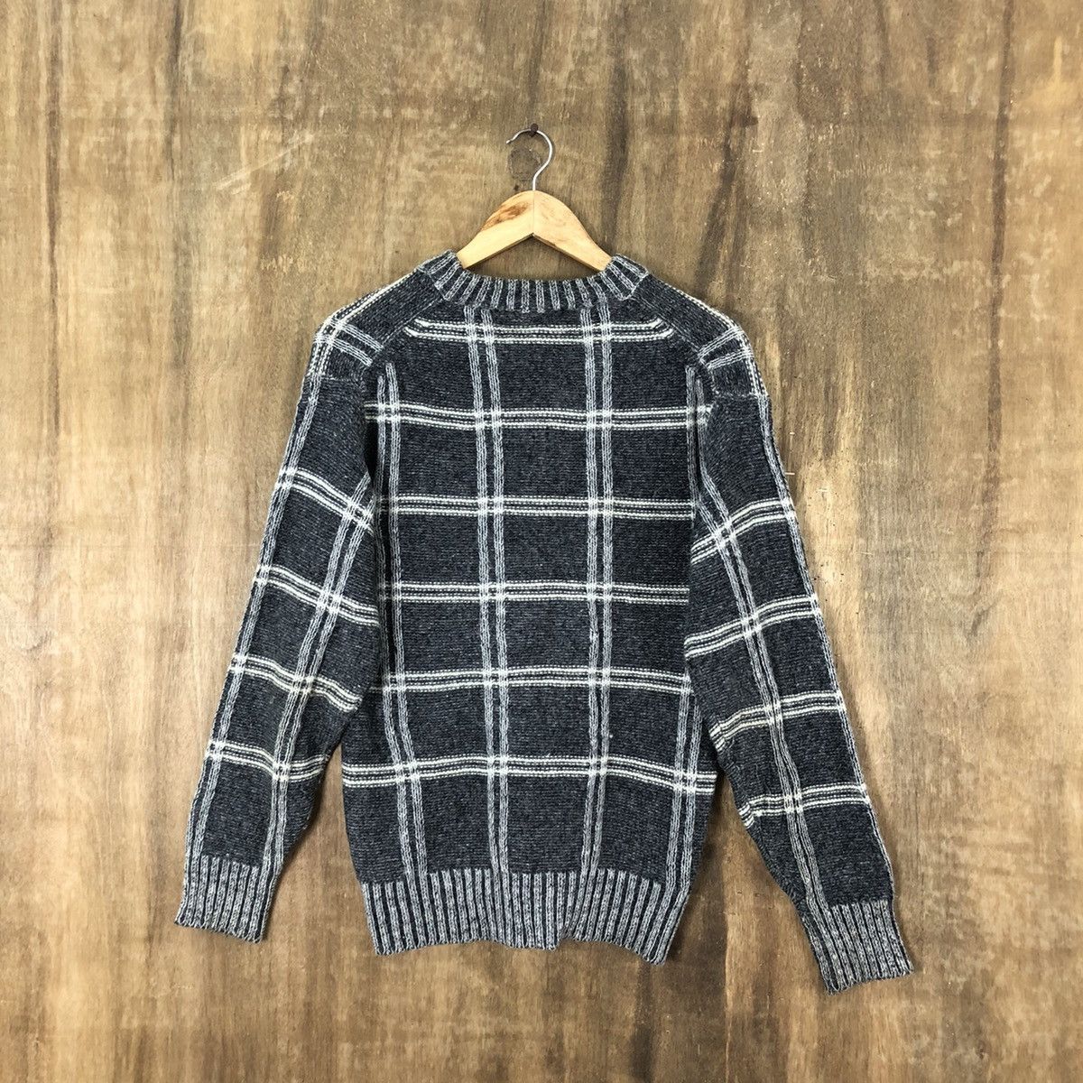 Aran Isles Knitwear Ventas Grey chekered Knitwear Sweater #007 Size US M / EU 48-50 / 2 - 7 Thumbnail