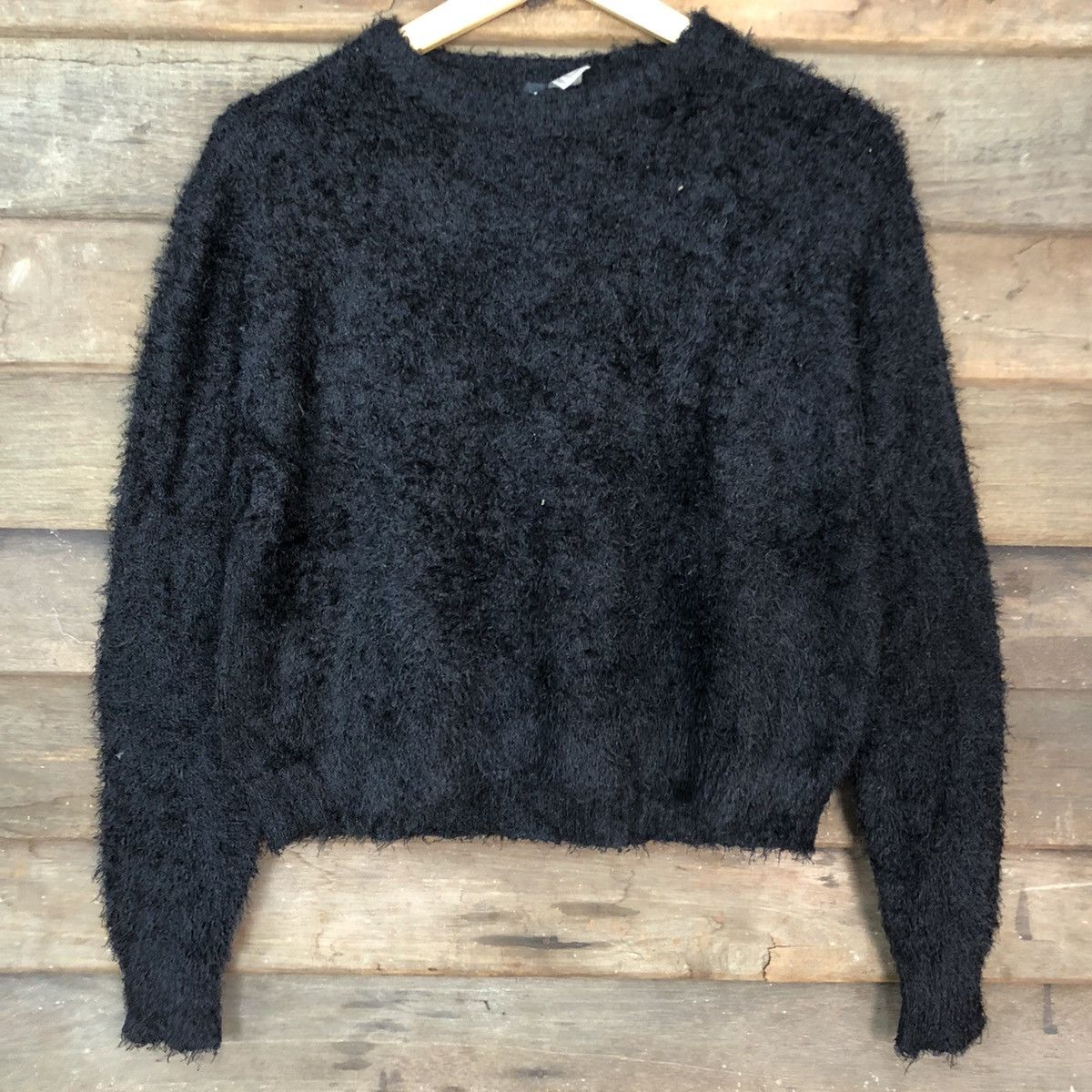 Homespun Knitwear Black Mohair Soft Fur Shag Shaggy Knitwear #0531 Size M / US 6-8 / IT 42-44 - 8 Thumbnail