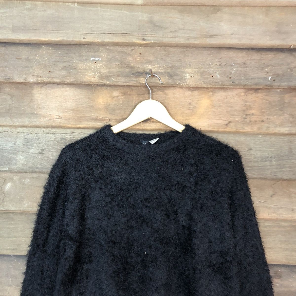 Homespun Knitwear Black Mohair Soft Fur Shag Shaggy Knitwear #0531 Size M / US 6-8 / IT 42-44 - 2 Thumbnail