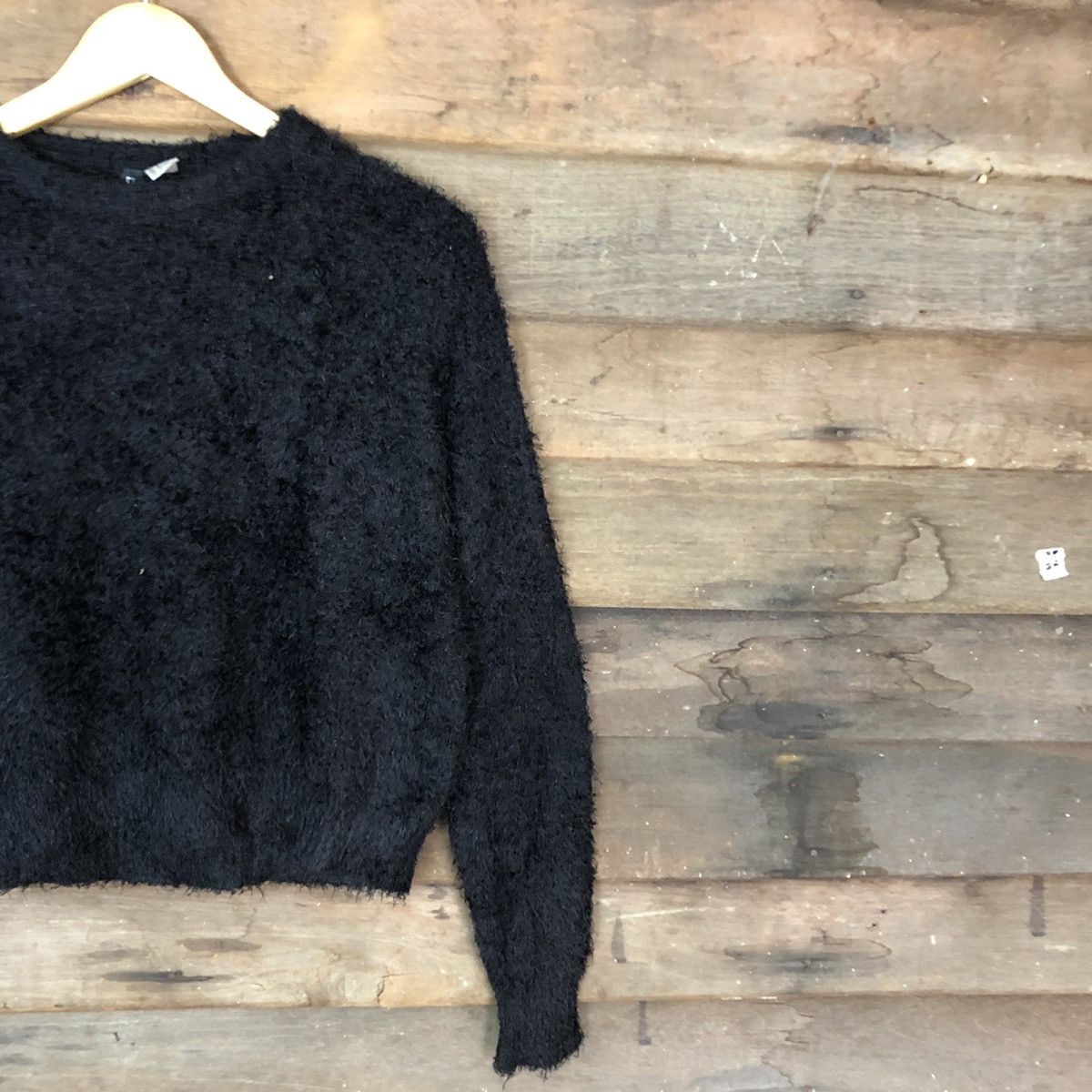 Homespun Knitwear Black Mohair Soft Fur Shag Shaggy Knitwear #0531 Size M / US 6-8 / IT 42-44 - 5 Thumbnail