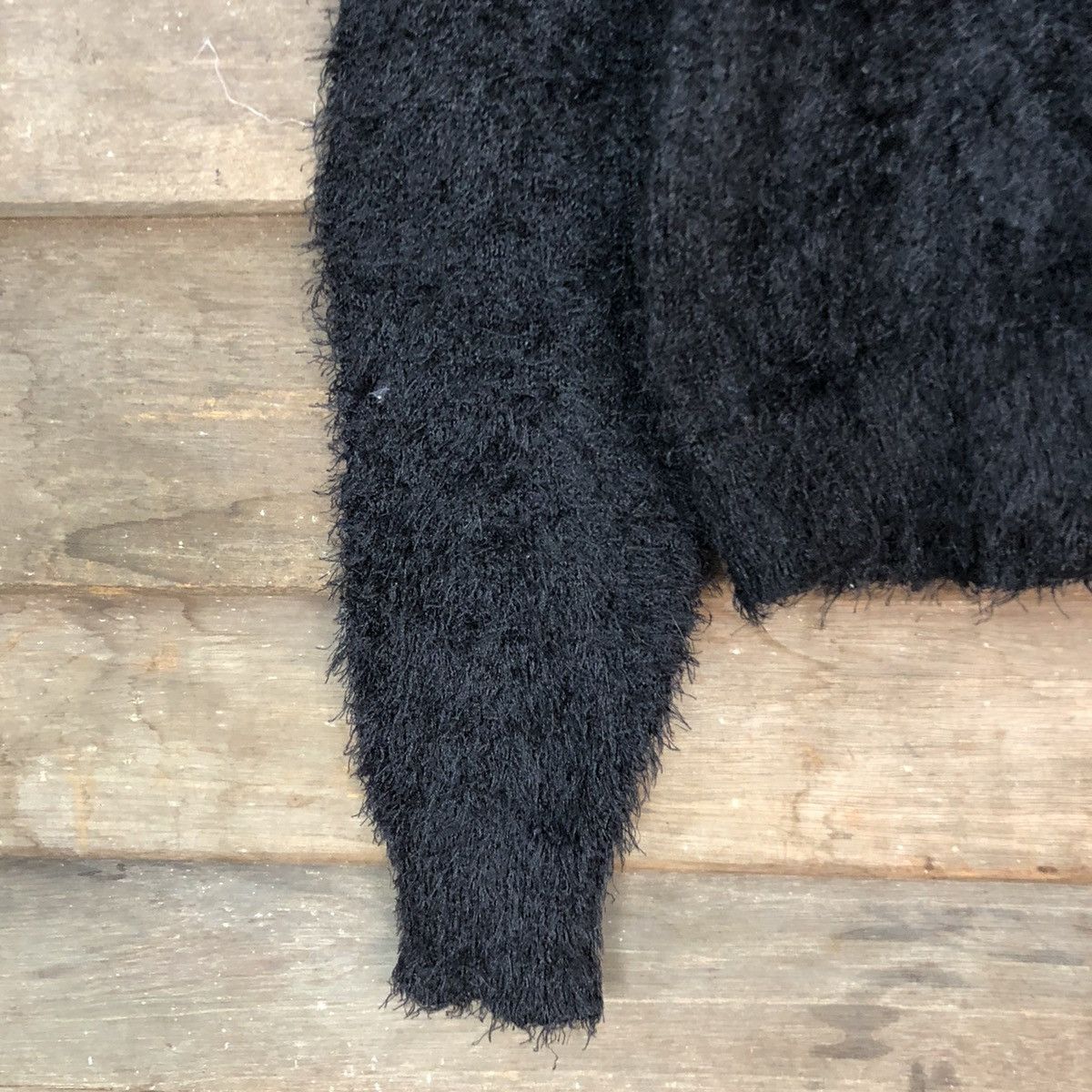 Homespun Knitwear Black Mohair Soft Fur Shag Shaggy Knitwear #0531 Size M / US 6-8 / IT 42-44 - 6 Thumbnail
