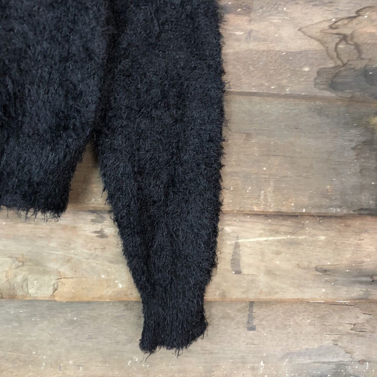 Homespun Knitwear Black Mohair Soft Fur Shag Shaggy Knitwear #0531 Size M / US 6-8 / IT 42-44 - 4 Thumbnail