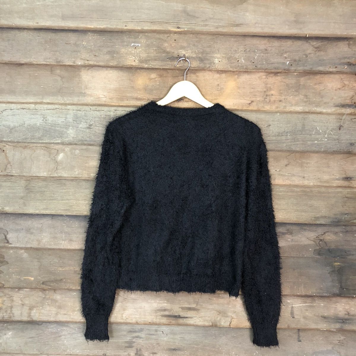 Homespun Knitwear Black Mohair Soft Fur Shag Shaggy Knitwear #0531 Size M / US 6-8 / IT 42-44 - 12 Thumbnail
