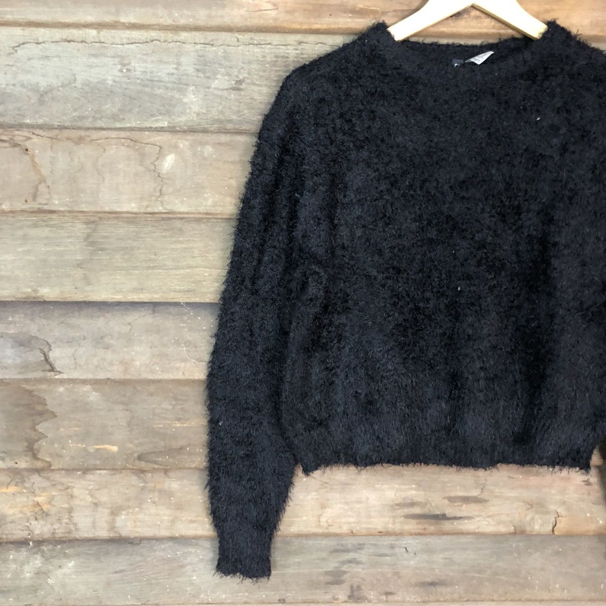 Homespun Knitwear Black Mohair Soft Fur Shag Shaggy Knitwear #0531 Size M / US 6-8 / IT 42-44 - 7 Thumbnail