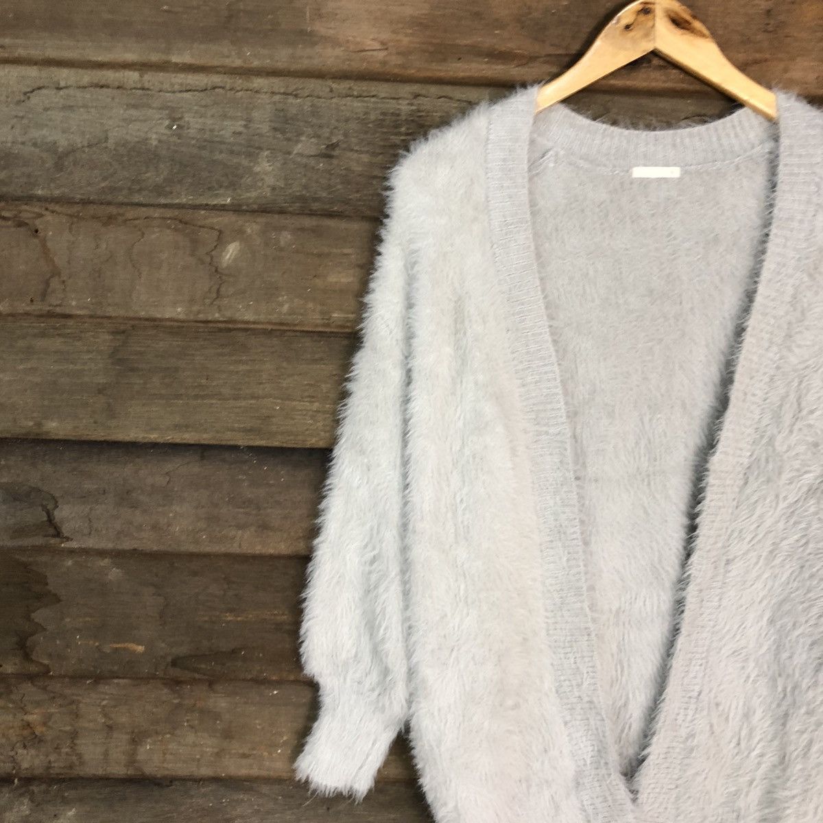 Homespun Knitwear × Japanese Brand Japan Gu Mohair Light Grey Cardigan Knitwear #0492 Size US M / EU 48-50 / 2 - 7 Thumbnail