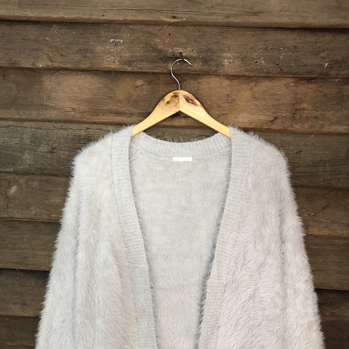 Homespun Knitwear × Japanese Brand Japan Gu Mohair Light Grey Cardigan Knitwear #0492 Size US M / EU 48-50 / 2 - 9 Thumbnail