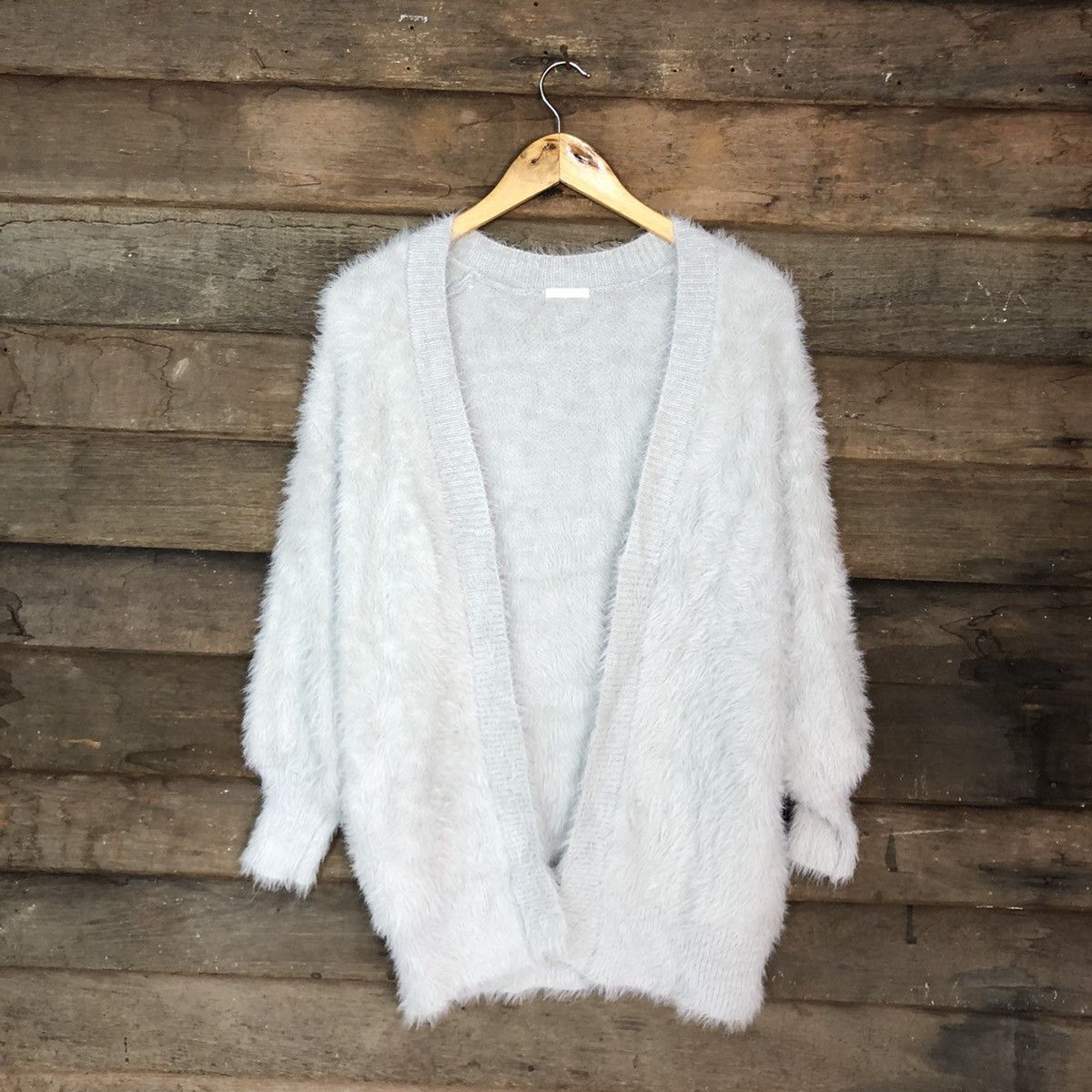 Homespun Knitwear × Japanese Brand Japan Gu Mohair Light Grey Cardigan Knitwear #0492 Size US M / EU 48-50 / 2 - 1 Thumbnail