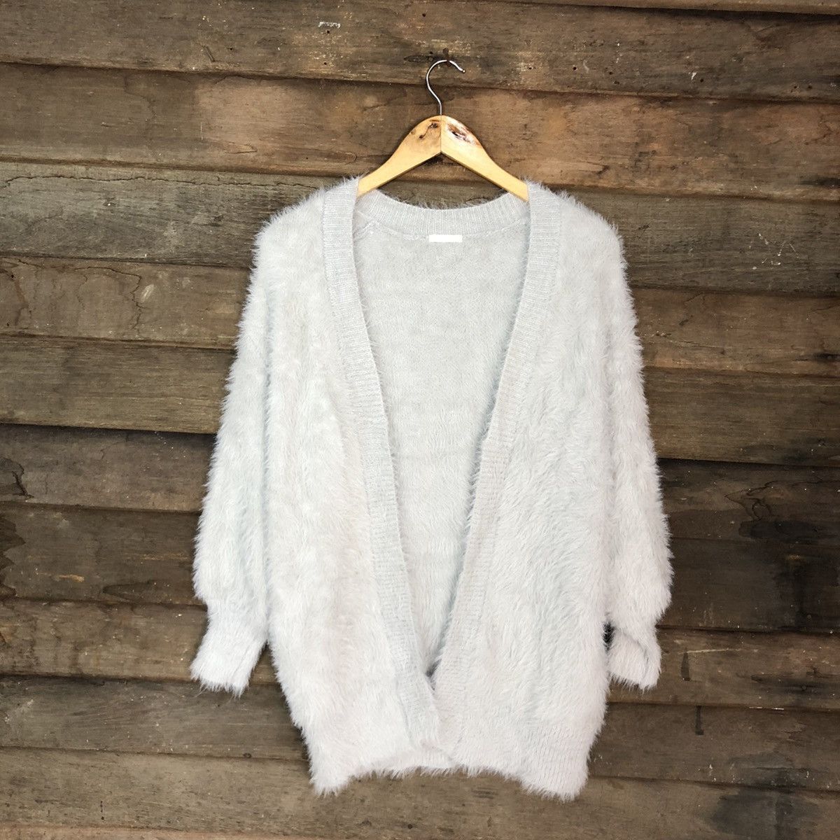 Homespun Knitwear × Japanese Brand Japan Gu Mohair Light Grey Cardigan Knitwear #0492 Size US M / EU 48-50 / 2 - 3 Thumbnail