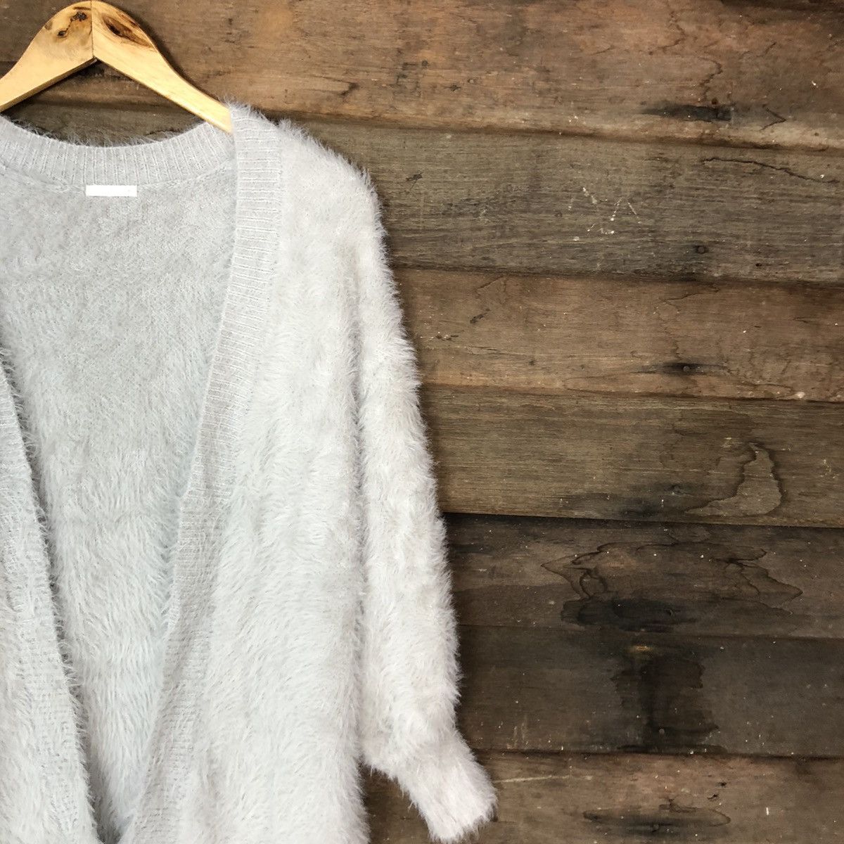 Homespun Knitwear × Japanese Brand Japan Gu Mohair Light Grey Cardigan Knitwear #0492 Size US M / EU 48-50 / 2 - 5 Thumbnail