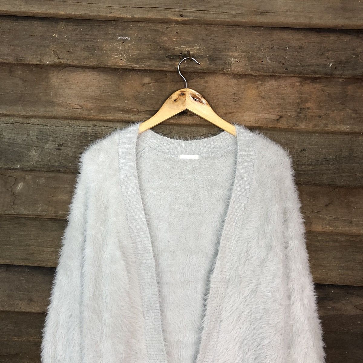 Homespun Knitwear × Japanese Brand Japan Gu Mohair Light Grey Cardigan Knitwear #0492 Size US M / EU 48-50 / 2 - 2 Thumbnail
