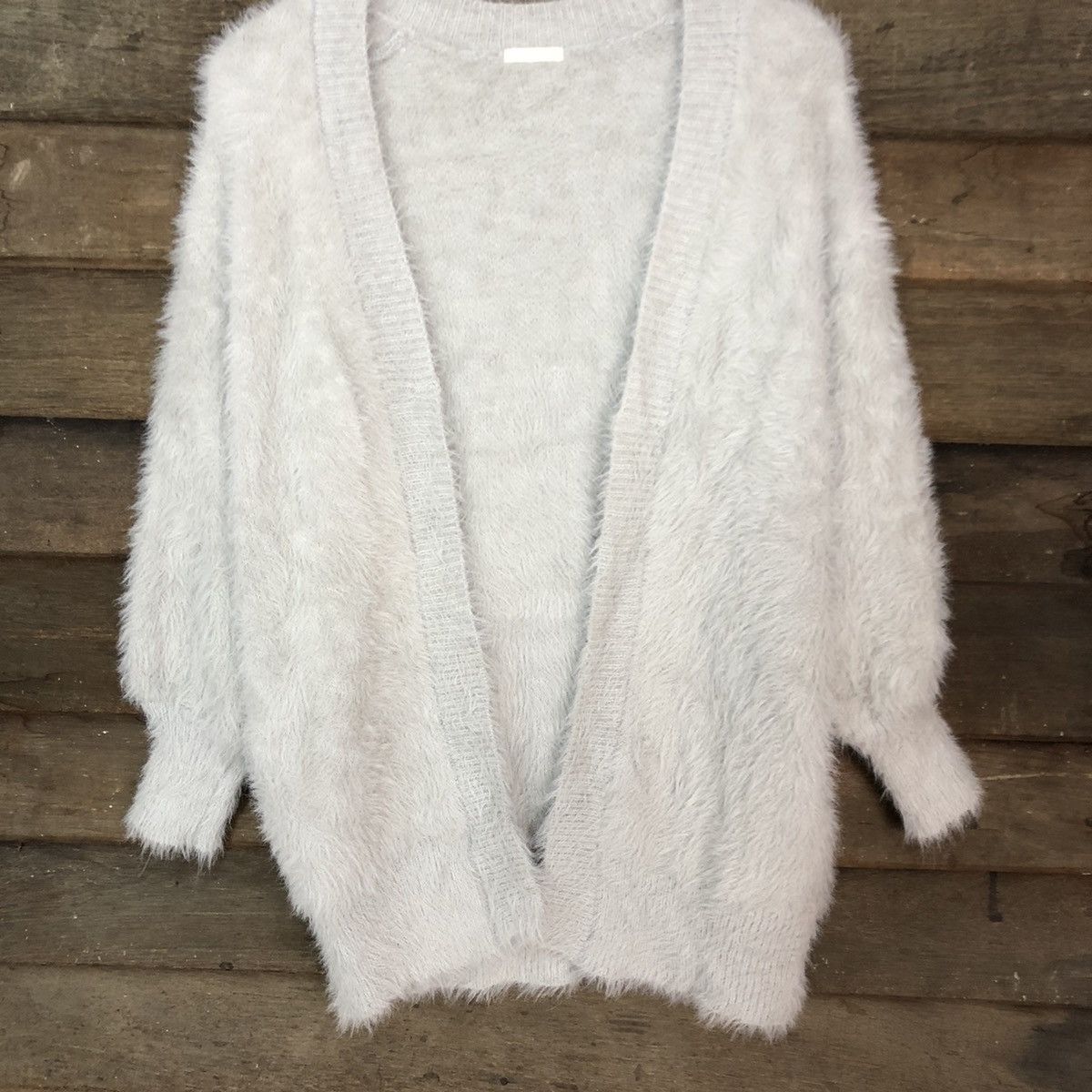 Homespun Knitwear × Japanese Brand Japan Gu Mohair Light Grey Cardigan Knitwear #0492 Size US M / EU 48-50 / 2 - 8 Thumbnail