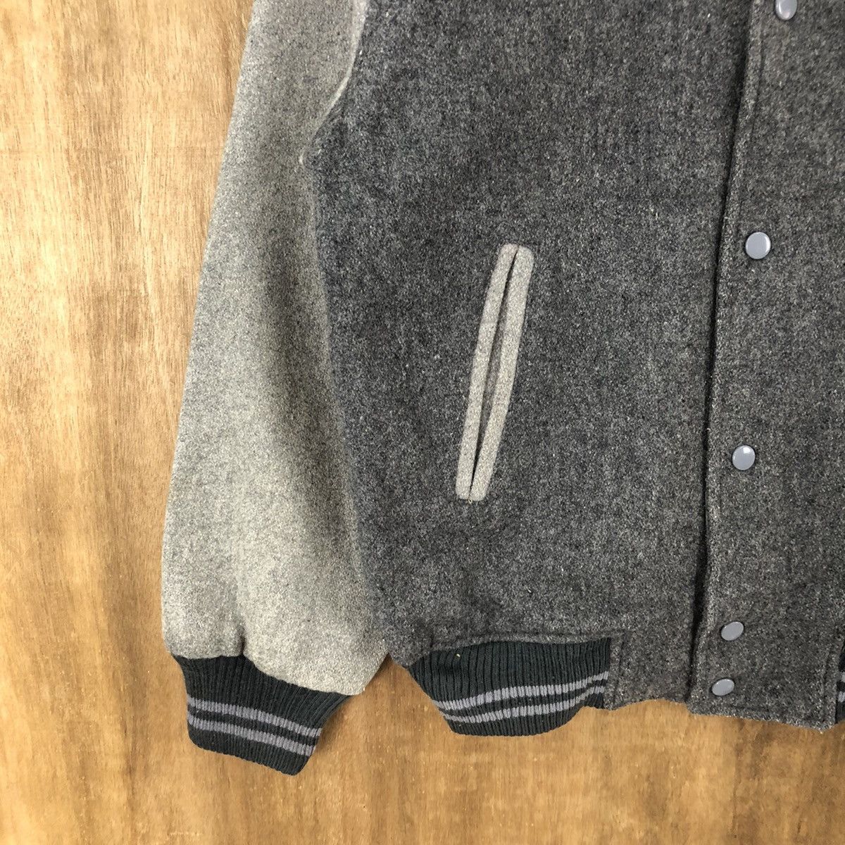 Japanese Brand Lacrosse casual wear Grey Wool Varsity Jacket #1859 Size US M / EU 48-50 / 2 - 4 Thumbnail