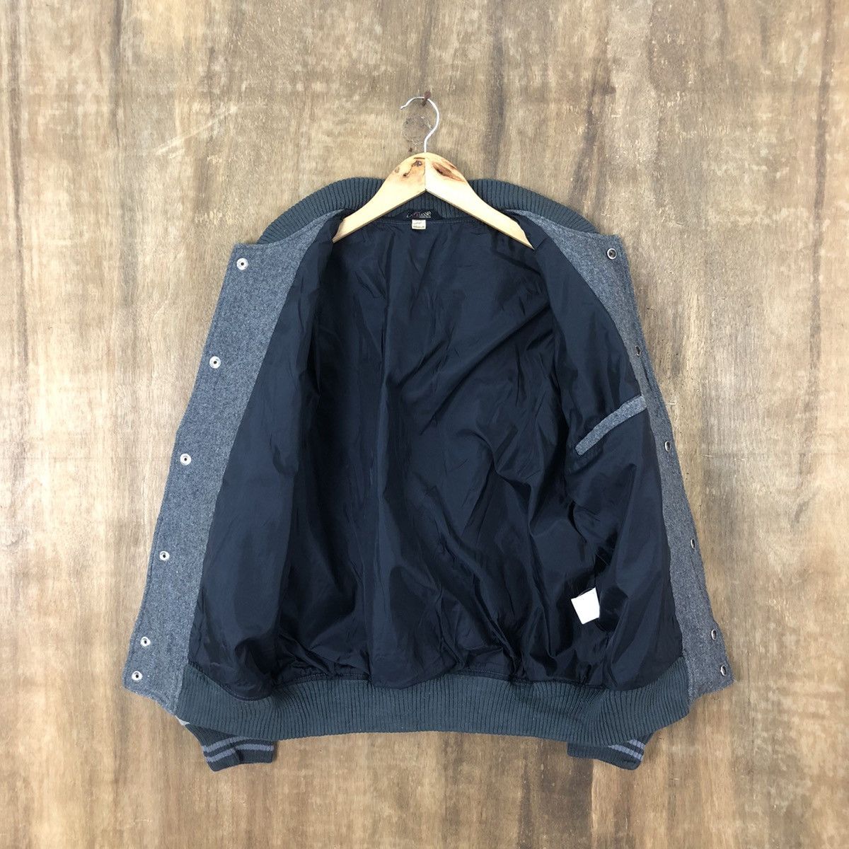 Japanese Brand Lacrosse casual wear Grey Wool Varsity Jacket #1859 Size US M / EU 48-50 / 2 - 8 Thumbnail
