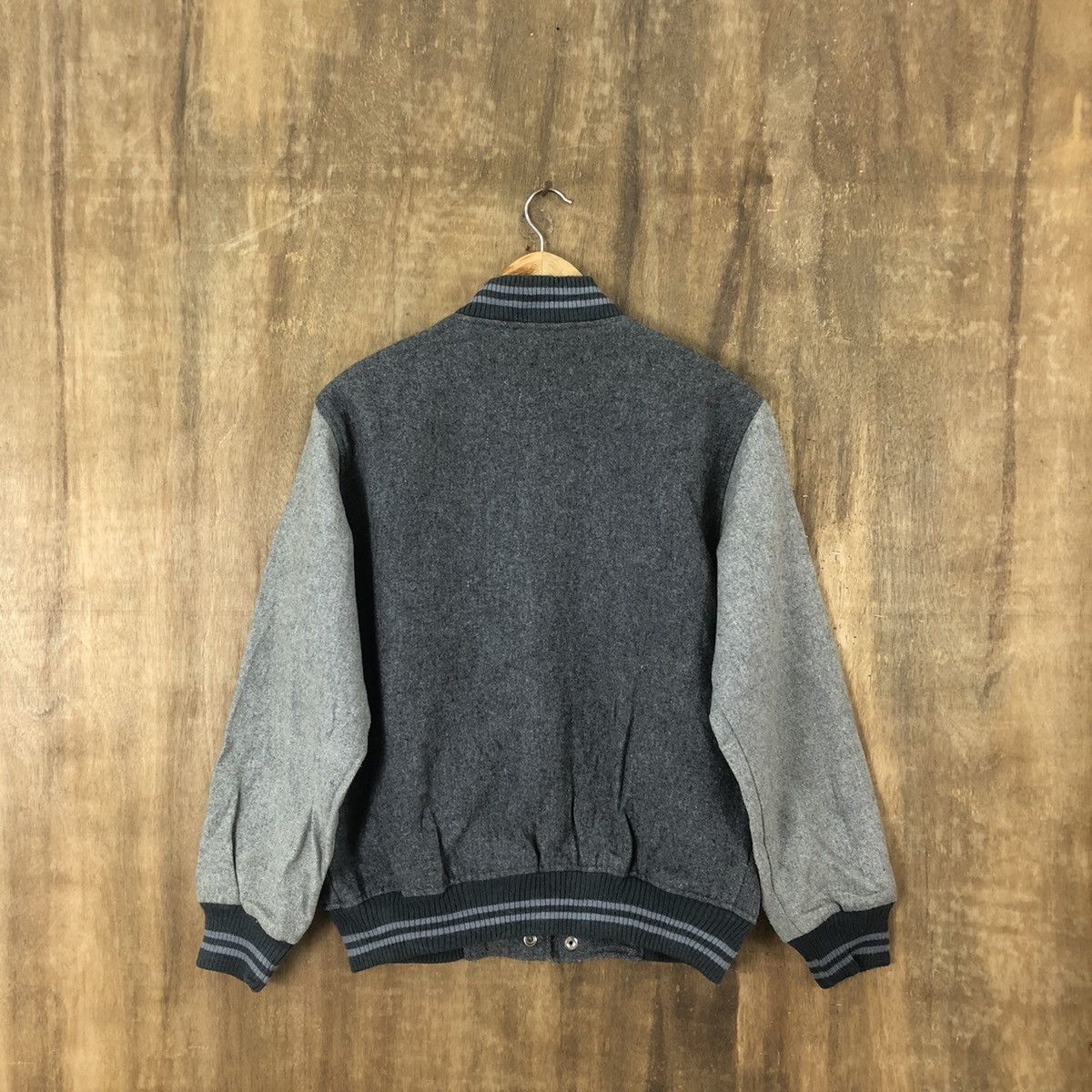 Japanese Brand Lacrosse casual wear Grey Wool Varsity Jacket #1859 Size US M / EU 48-50 / 2 - 10 Thumbnail