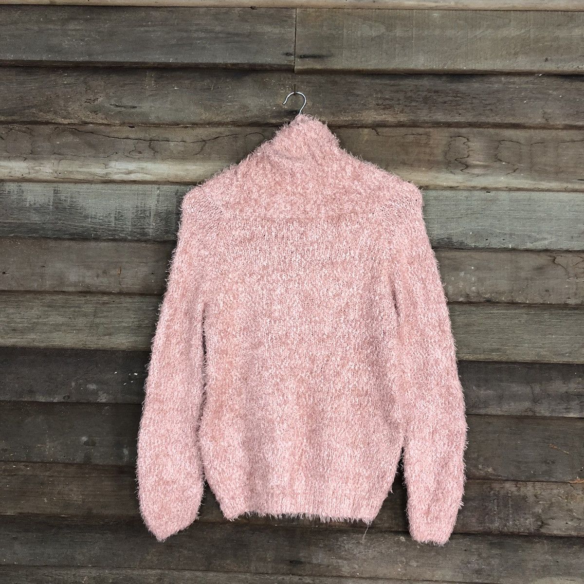 Japan Pink Mohair Shag Shaggy Fur Knitwear #0508