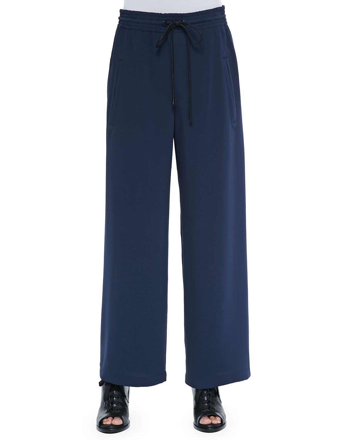 Rag & Bone RAG & BONE blue crepe wide leg pants trousers Small / 4 q Size 27" / US 4 / IT 40 - 1 Thumbnail