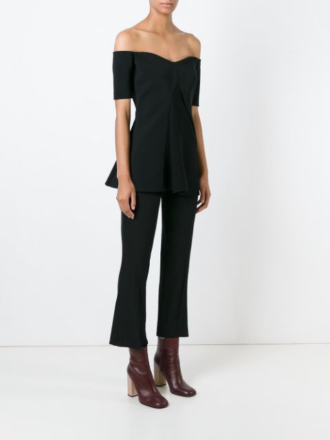 image of Stella Mccartney Eden Black Croped Flare Wool Pants 38, Women's (Size 26)