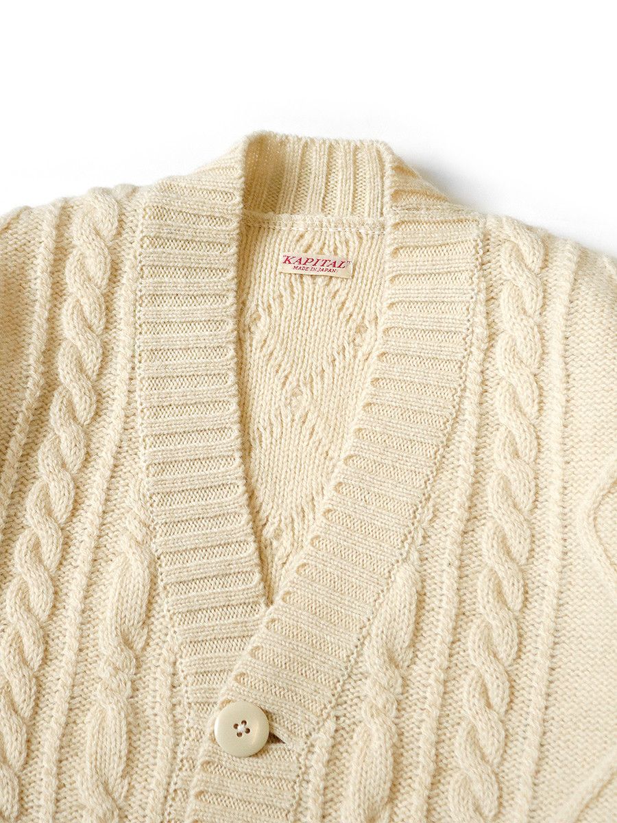 Kapital Kapital 5G wool cable knit elbow CATPITAL cardigan Size US S / EU 44-46 / 1 - 3 Thumbnail