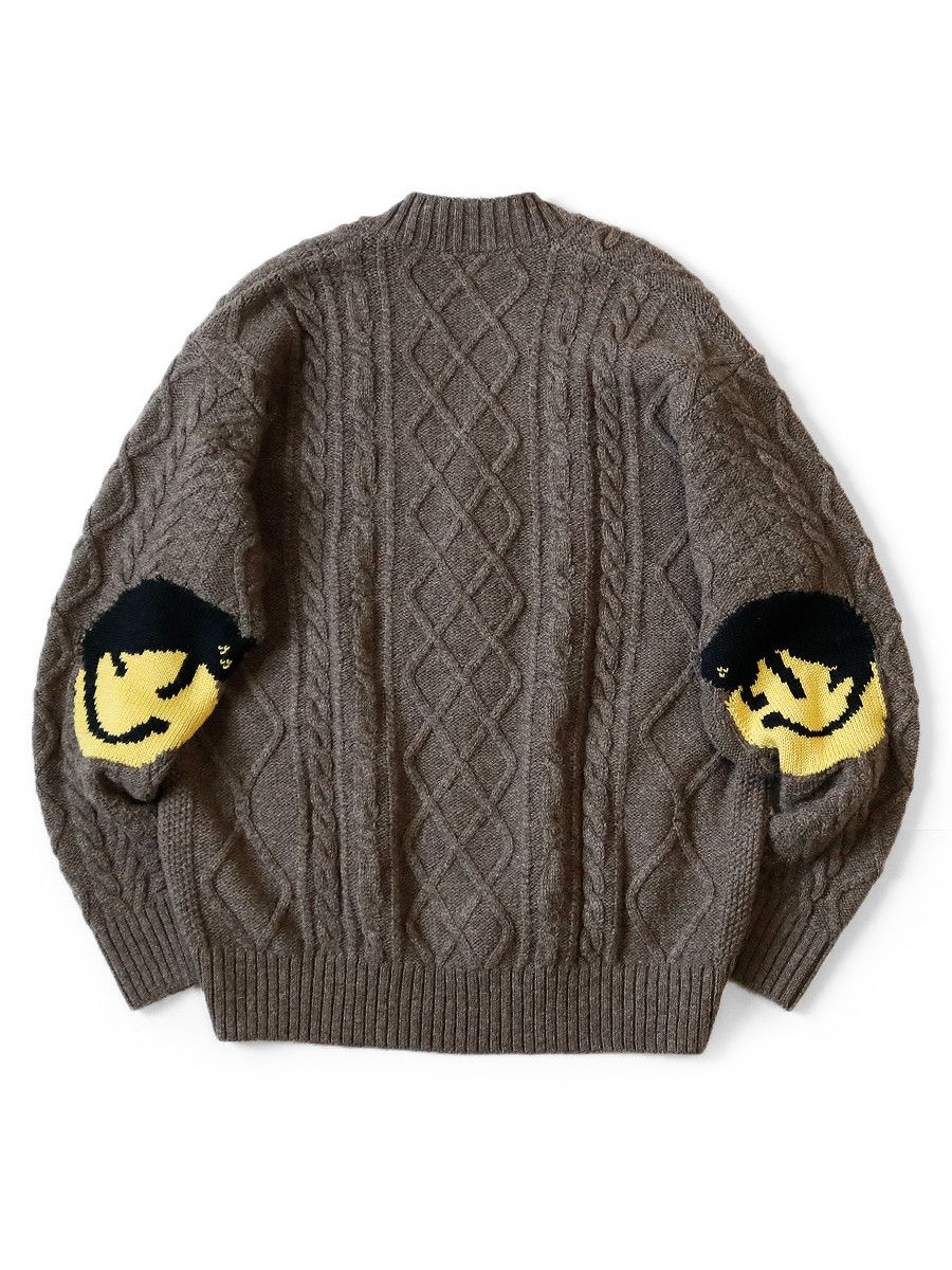 Kapital 5G wool cable knit elbow CATPITAL cardigan
