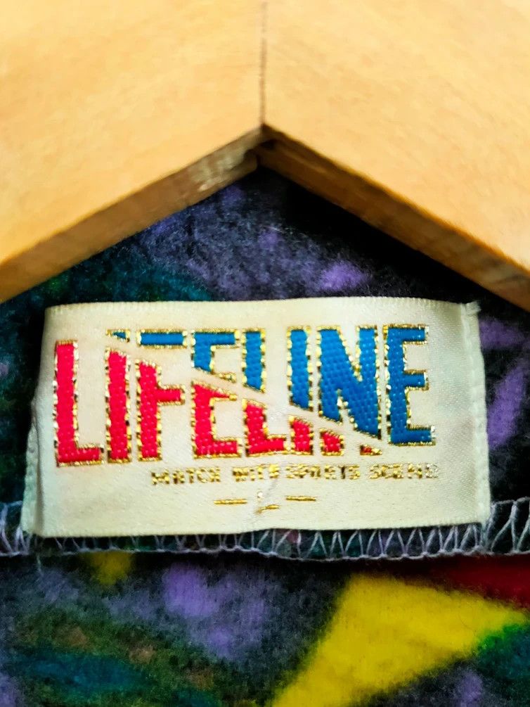 Japanese Brand × Vintage Vintage Life line Full Print Multicolour Zipup Jacket Size US L / EU 52-54 / 3 - 7 Thumbnail